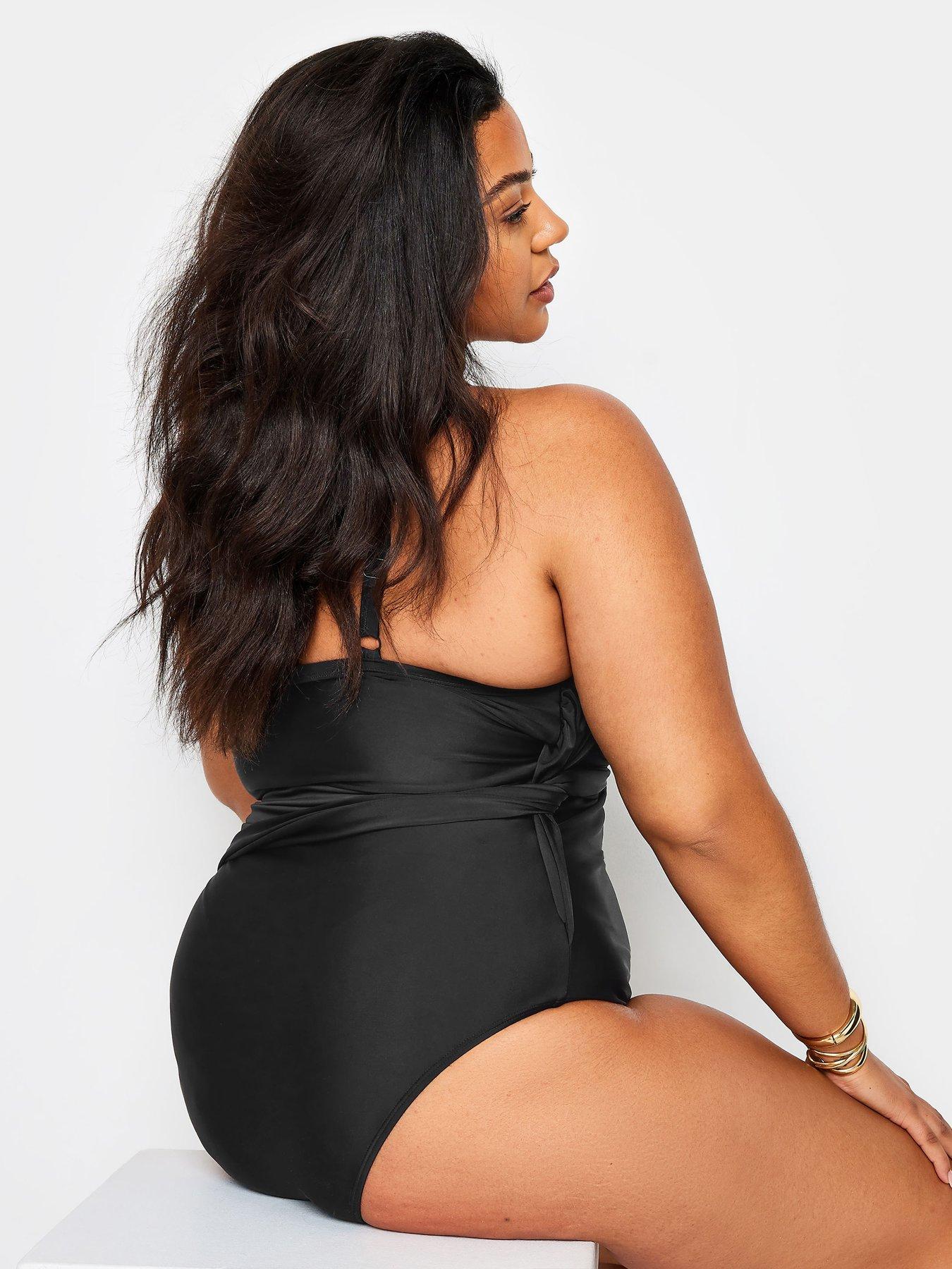  image of yours-curve-double-crossover-swimsuit-black