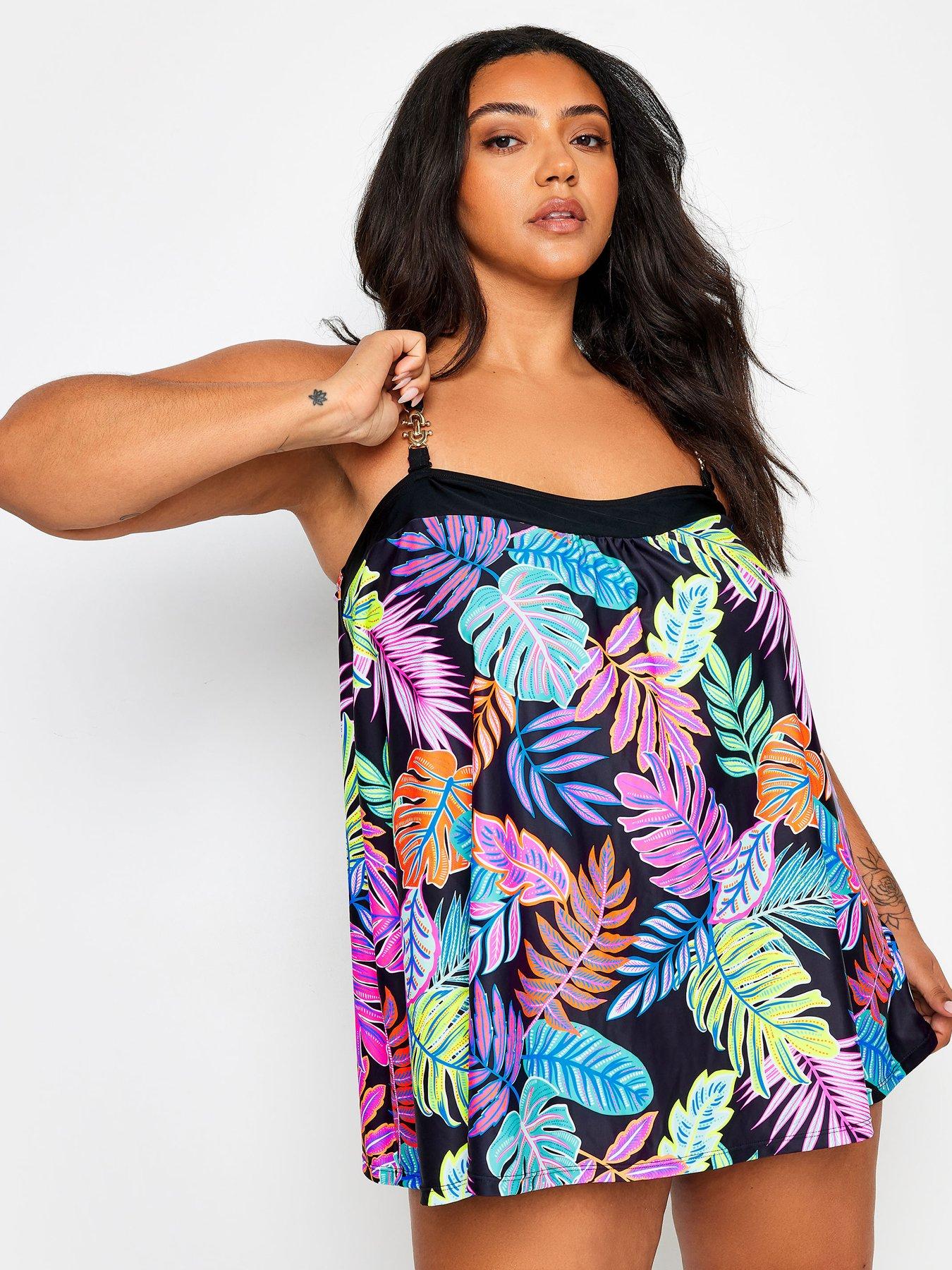 undefined Curve Bright Floral A-line Tankini