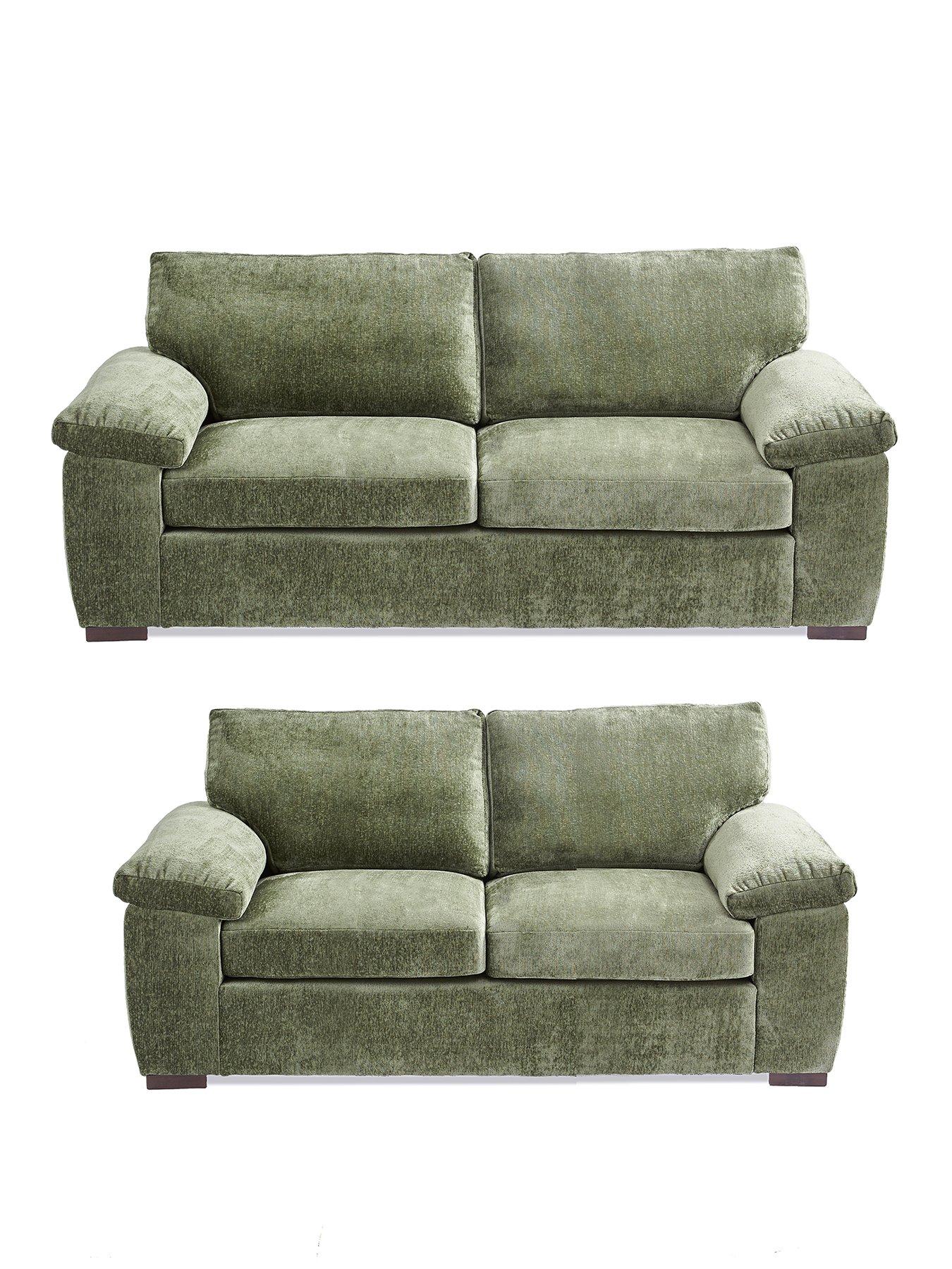Image 2 of 7 of The Very Collection Salerno Standard Back Fabric 3 + 2 Seater Sofa Set (Buy &amp; SAVE!) &ndash; Olive Green - FSC&reg; Certified