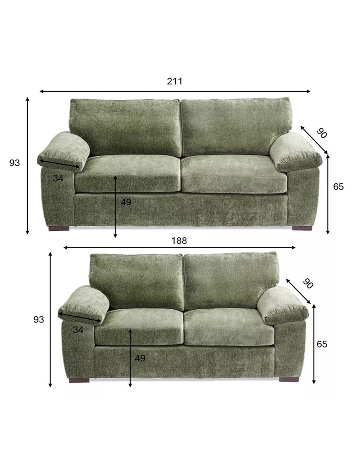 Image 6 of 7 of The Very Collection Salerno Standard Back Fabric 3 + 2 Seater Sofa Set (Buy &amp; SAVE!) &ndash; Olive Green - FSC&reg; Certified