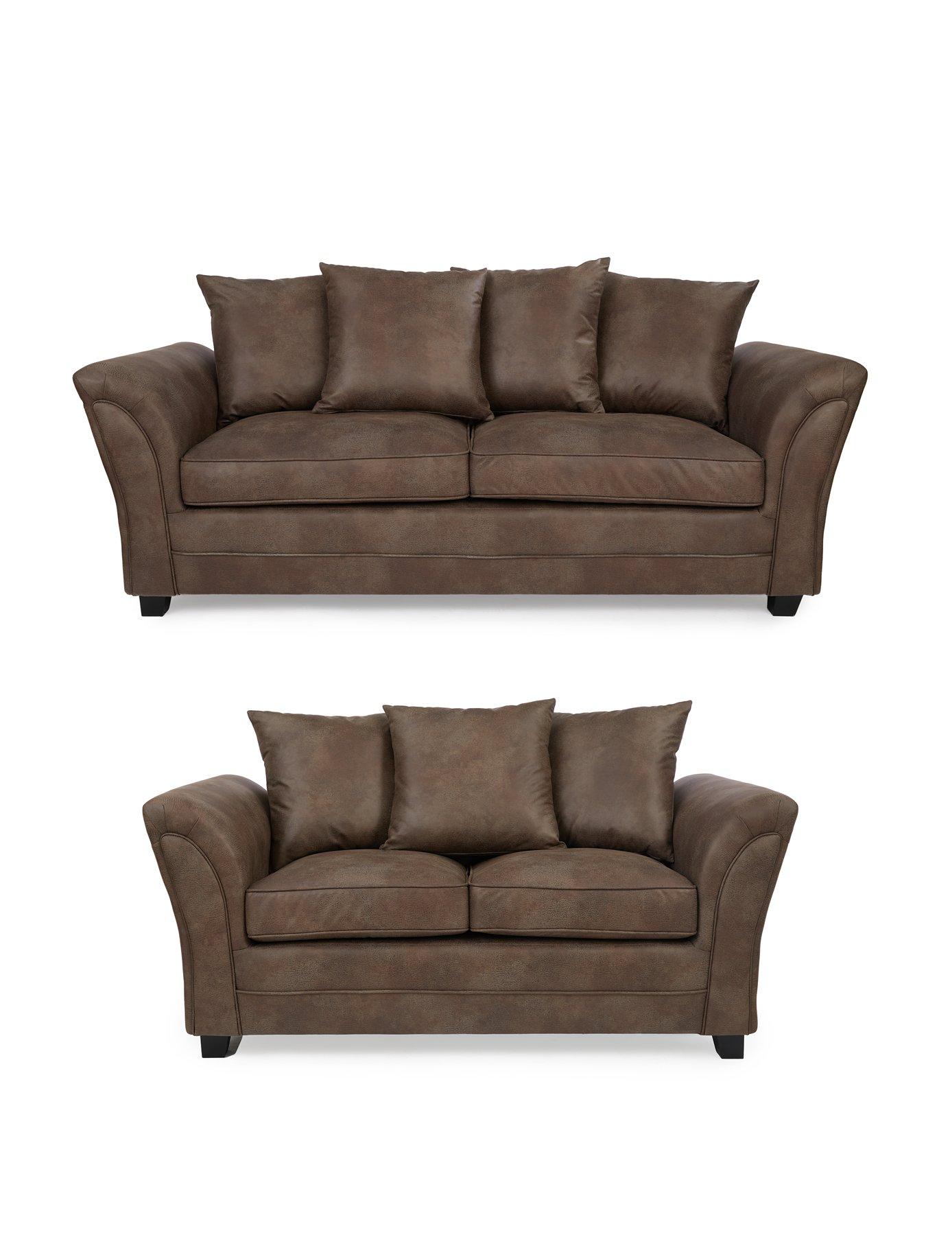 Very Home Dury Leather Look 3 + 2 Seater Sofa Set (Buy  &  SAVE!) - FSC® Certified