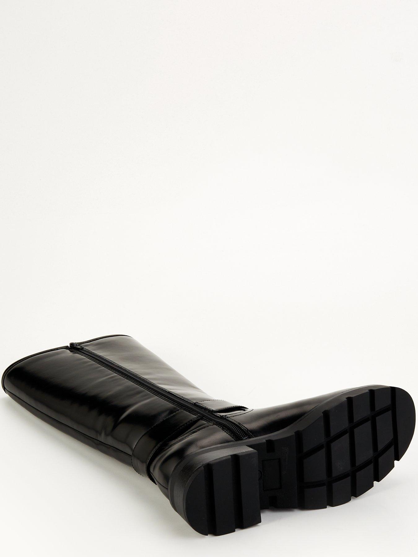  image of v-by-very-knee-high-biker-boot-black