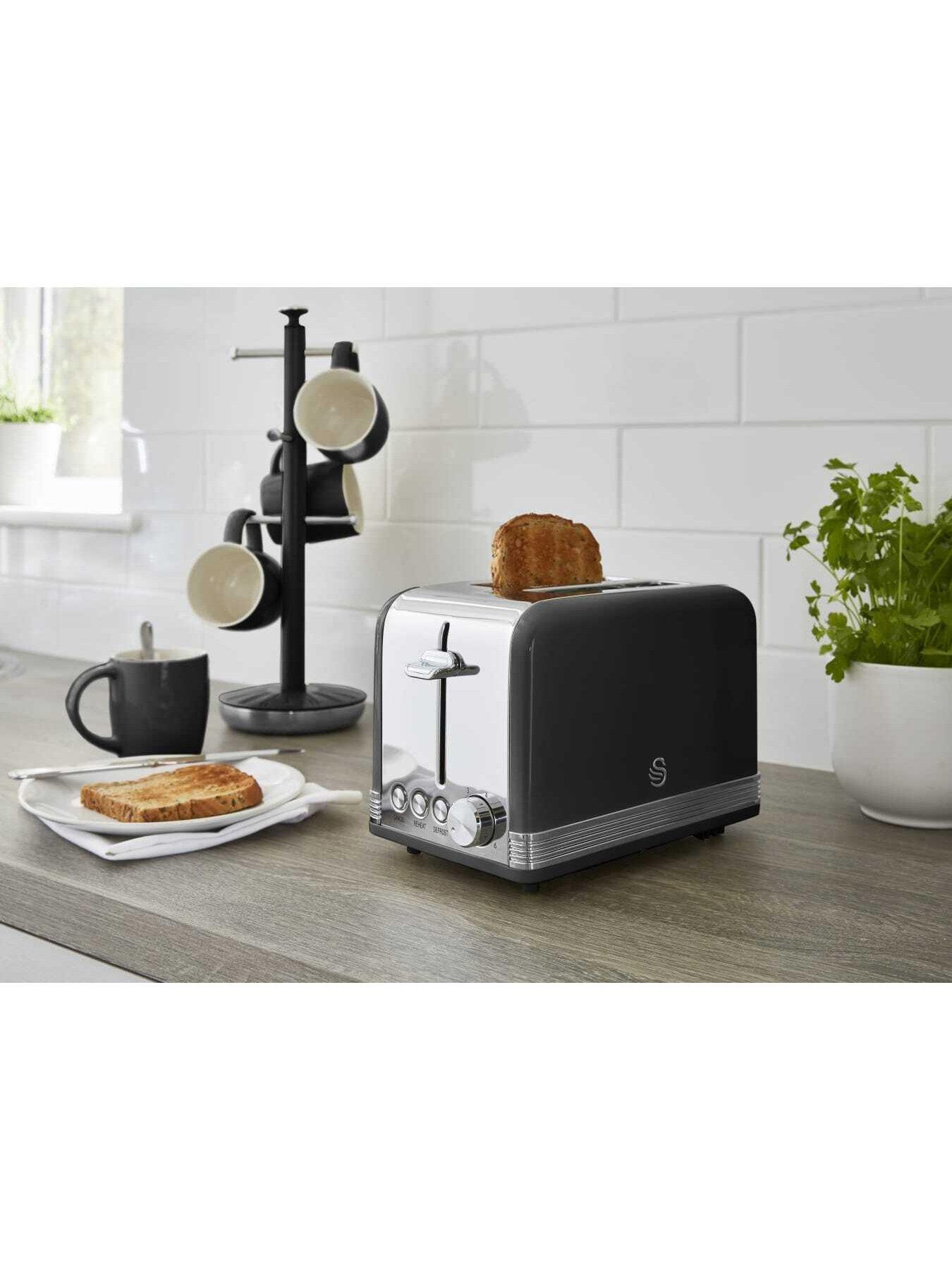 Swan ST19010BN Retro 2-Slice Toaster with Defrost/Reheat/Cancel