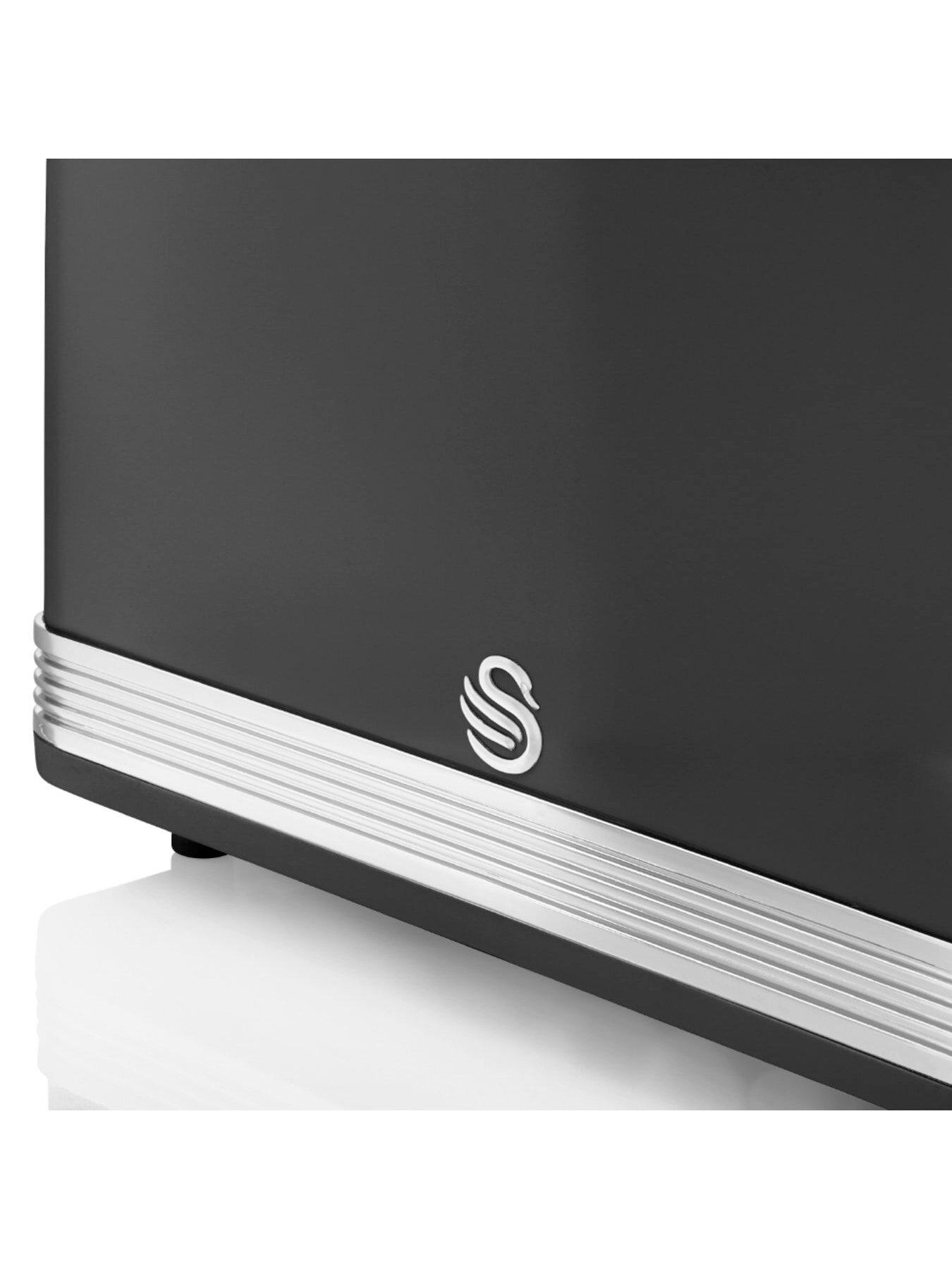  image of swan-st19020bn-retro-4-slice-toaster-with-defrostreheatcancel-functions-cord-storage-1600w-black