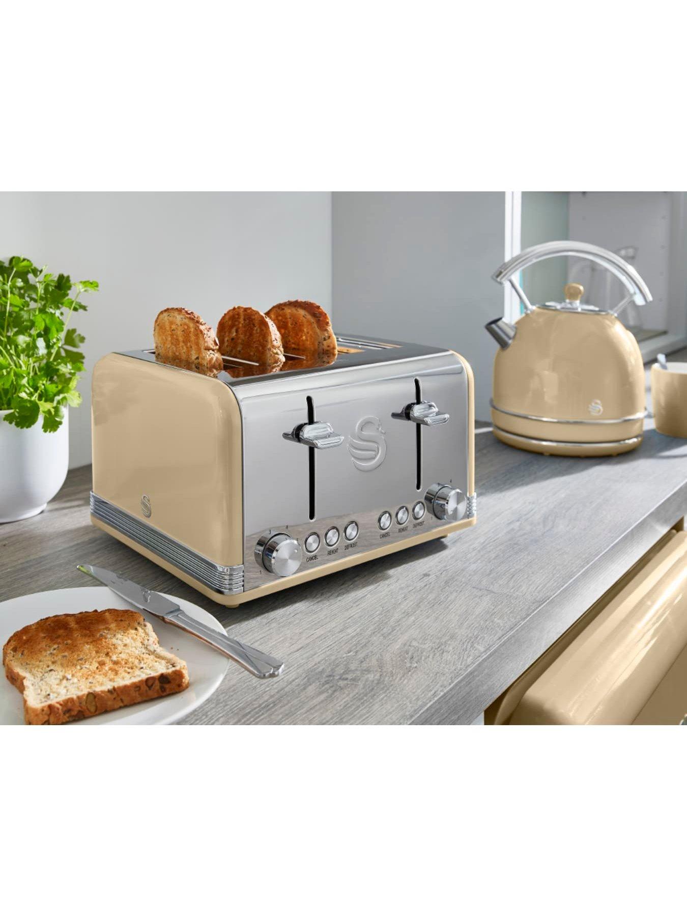  image of swan-st19020cn-retro-4-slice-toaster-with-defrostreheatcancel-functions-cord-storage-1600w-cream