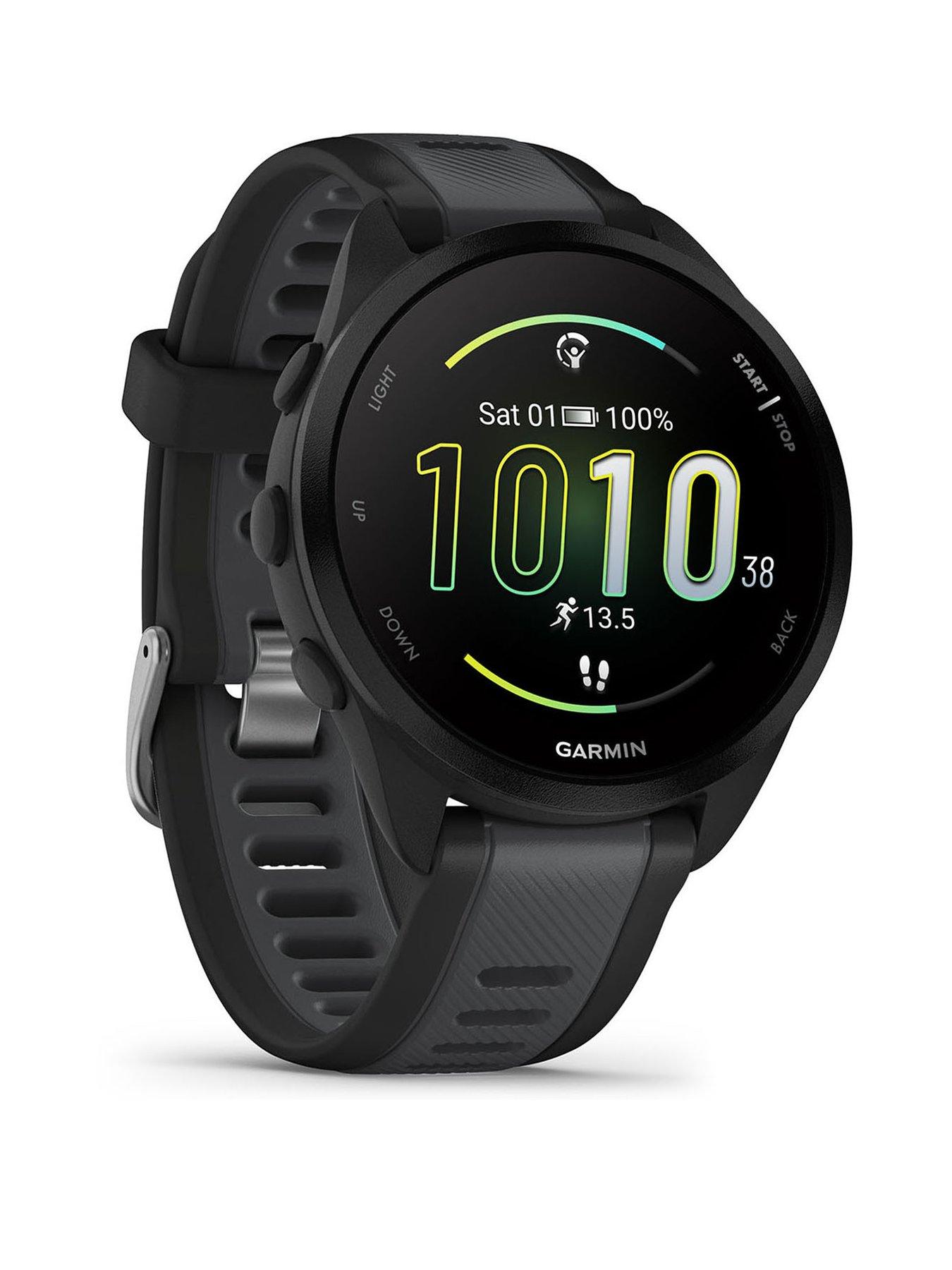 Garmin Forerunner 165 GPS Running Smartwatch Black Slate Grey WW littlewoods