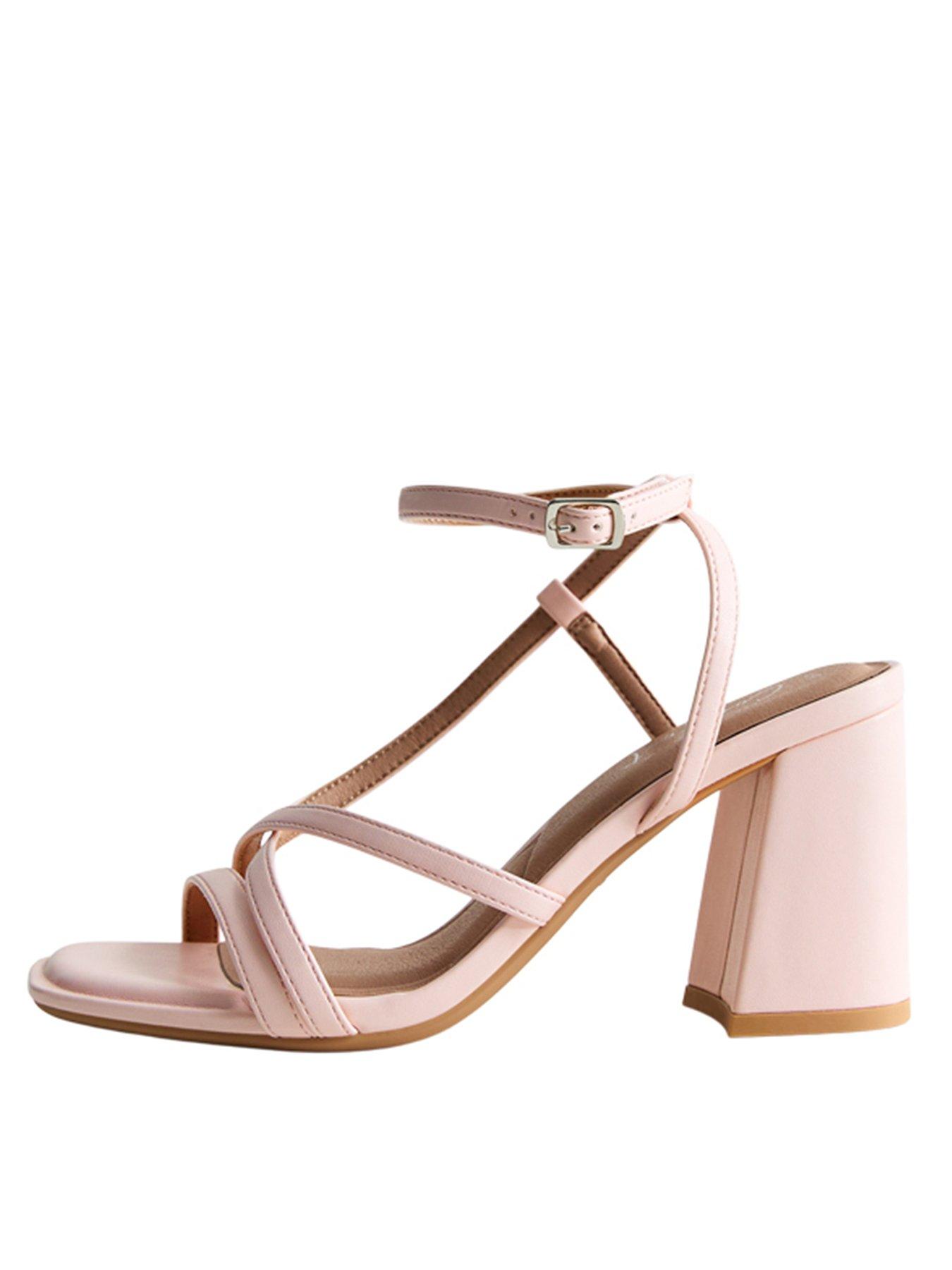 New Look Pink Strappy Block Heel Sandals littlewoods