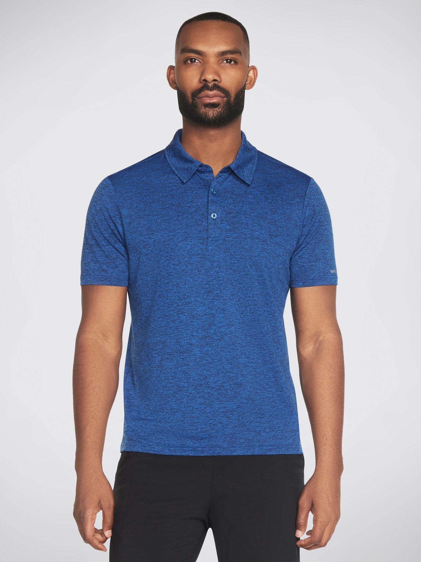 Skechers Godri Charge Short Sleeve Polo Shirt Blue littlewoods