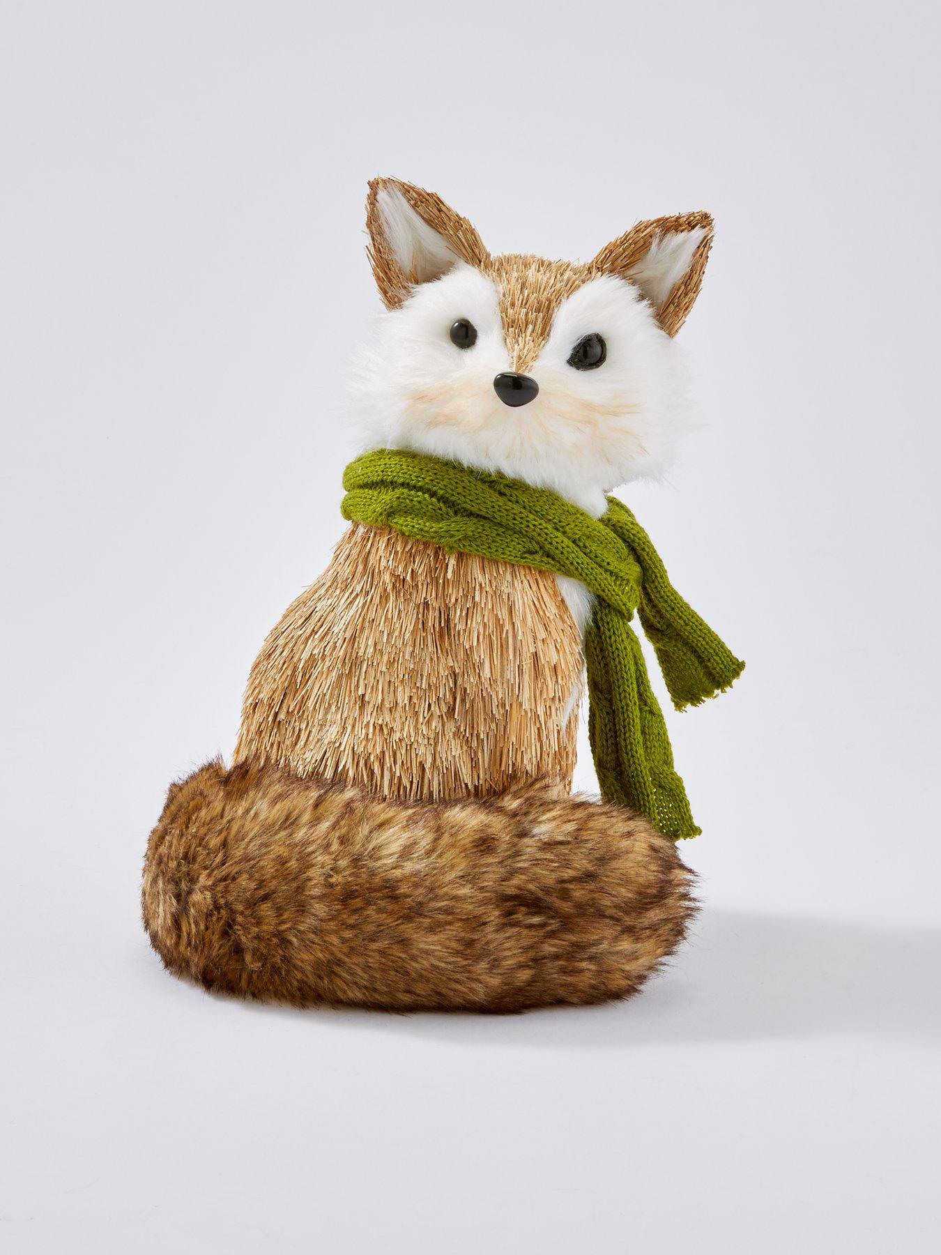 Image 2 of 3 of Bristle Fox with Scarf Autumn Decoration
