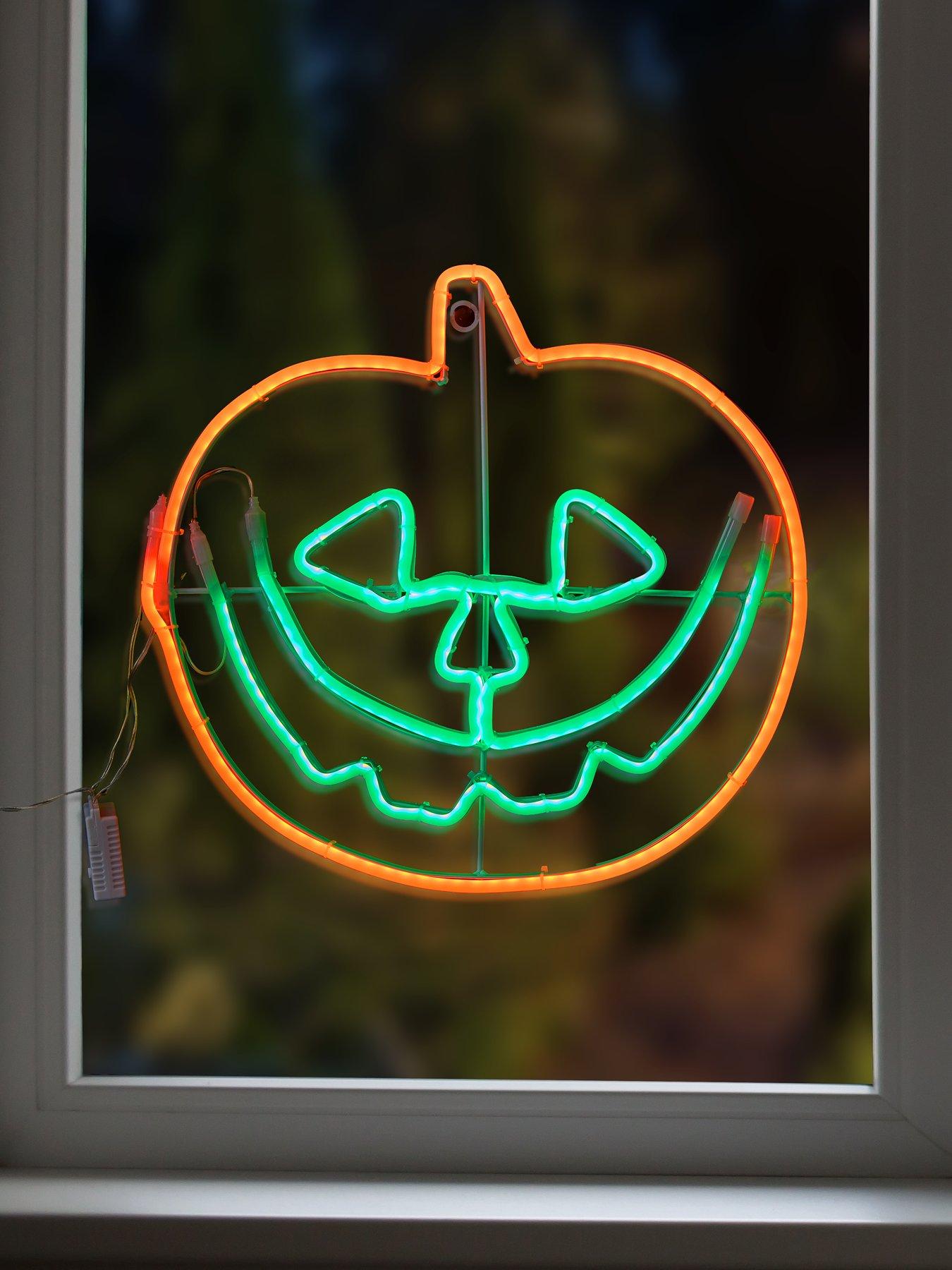 undefined Neon Pumpkin Face Indoor/Outdoor Halloween Decoration