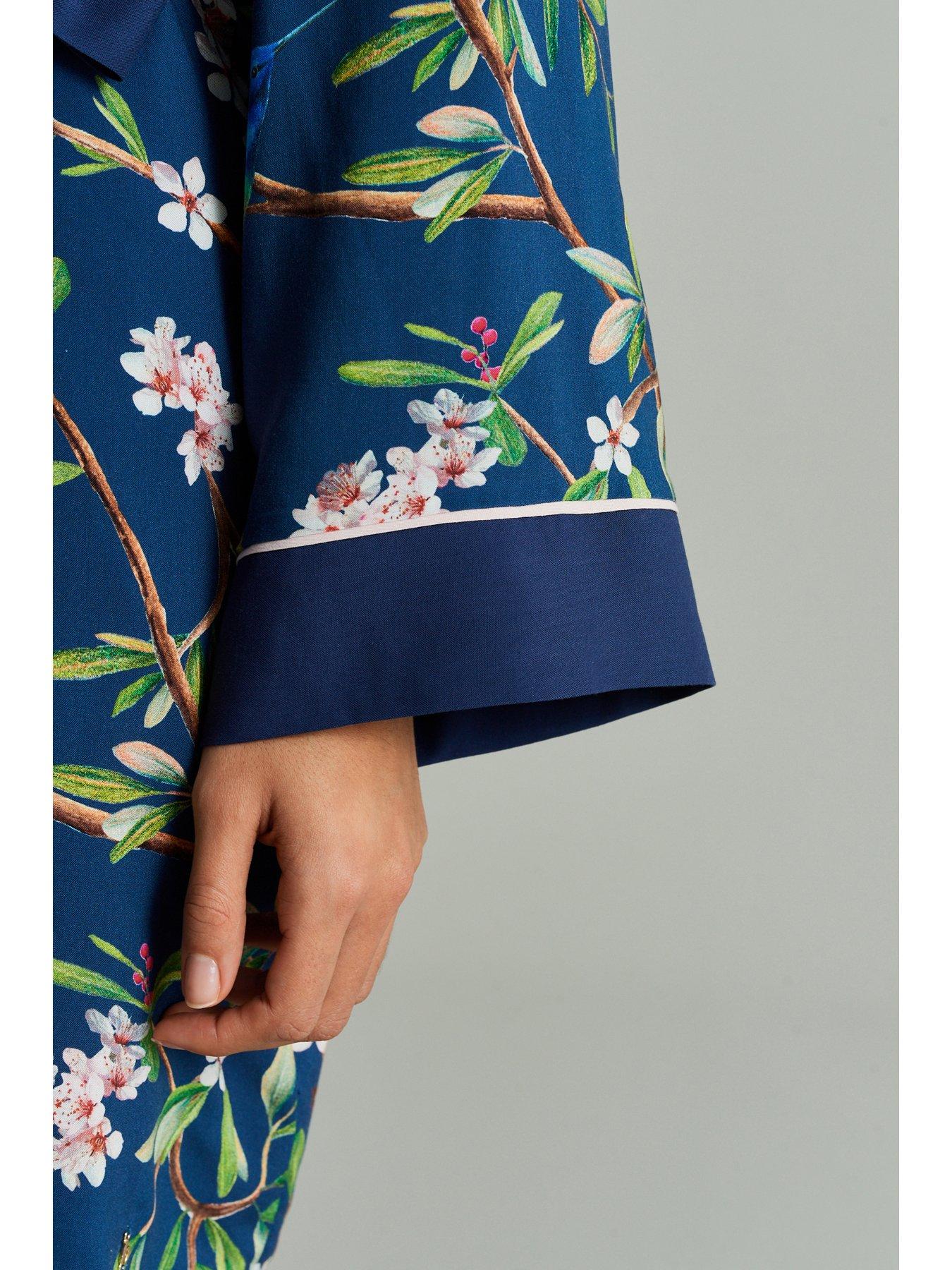 B By Ted Baker B by Baker Bird Printed Tie Waisted Robe Charcoal littlewoods