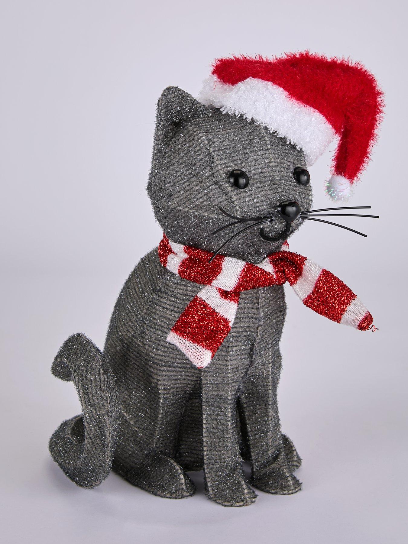 Image 4 of 6 of The Very Collection Halloween and Christmas Light-Up Cat Decoration