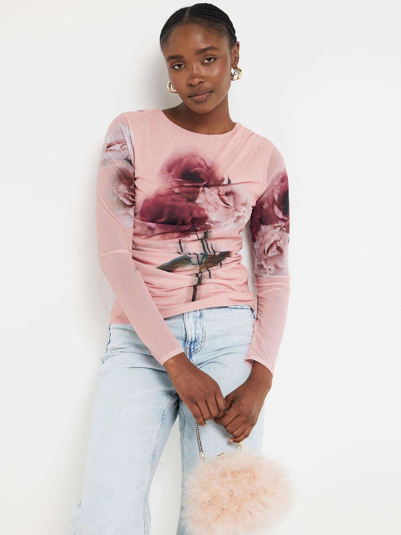 Oversized Chiffon Blouse Medium Pink