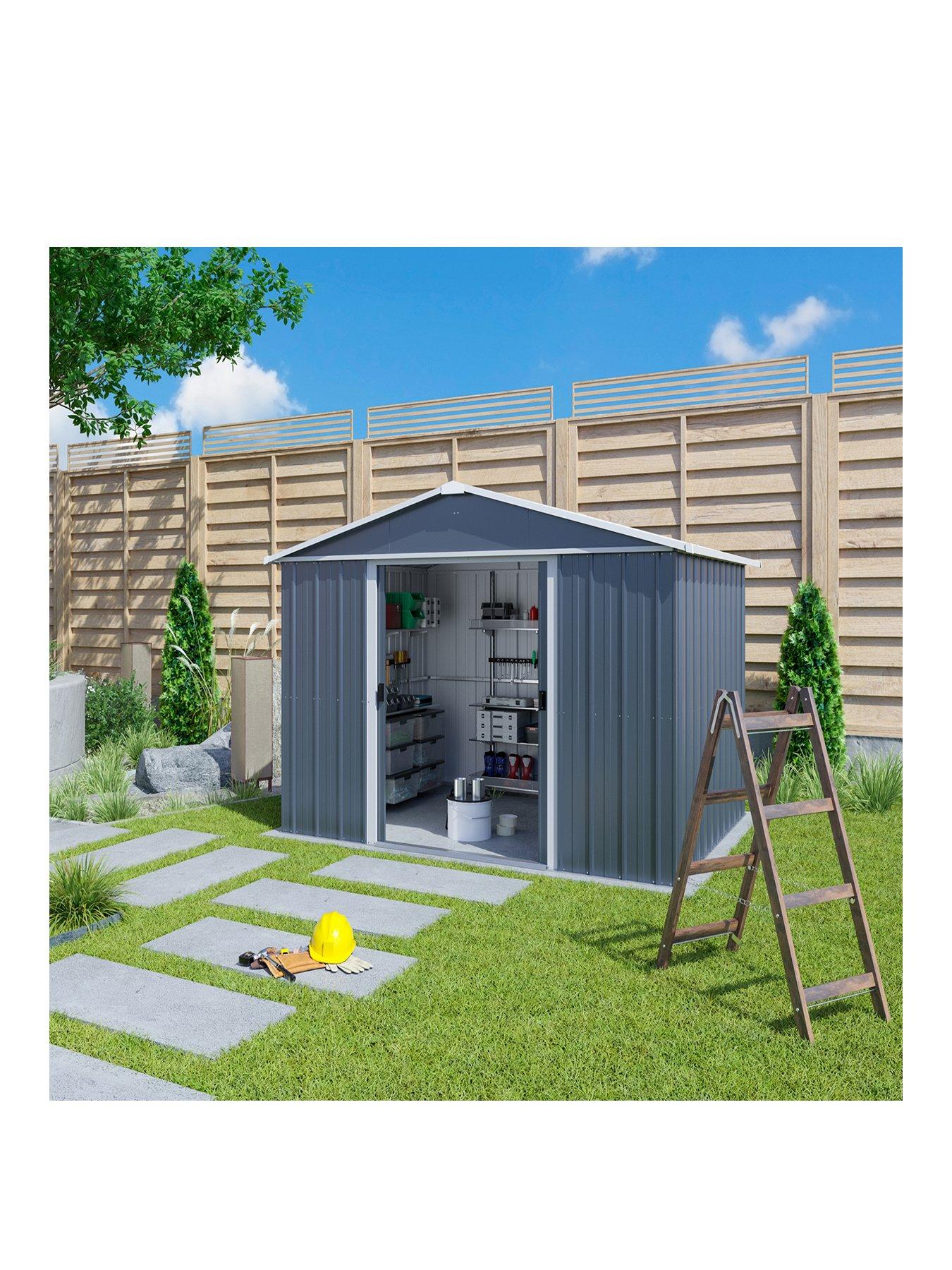 Yardmaster 10ft X 8ft Castleton Apex Roof Metal Shed With Floor Frame