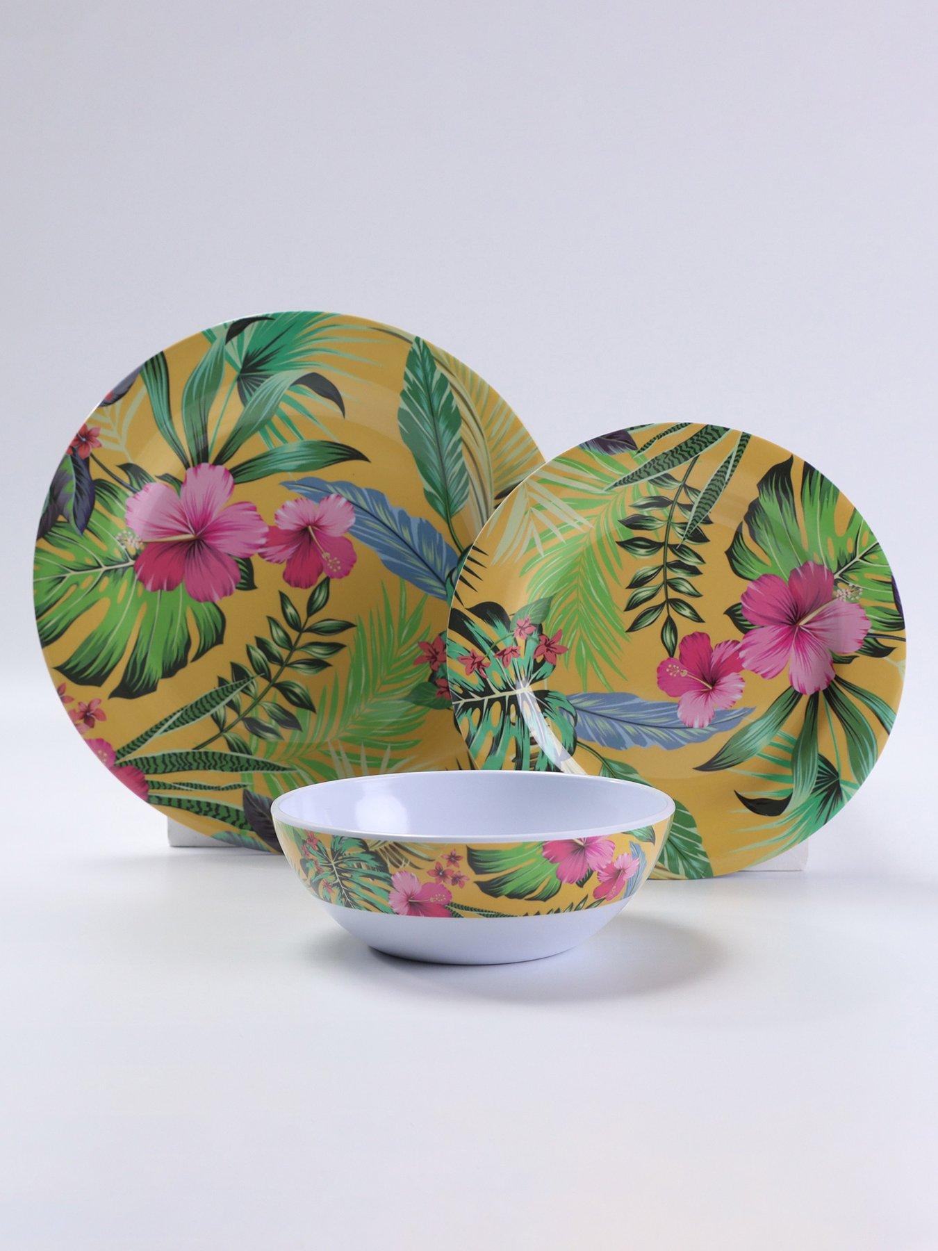 undefined Hawaiian 12-Piece Melamine Dinner Set
