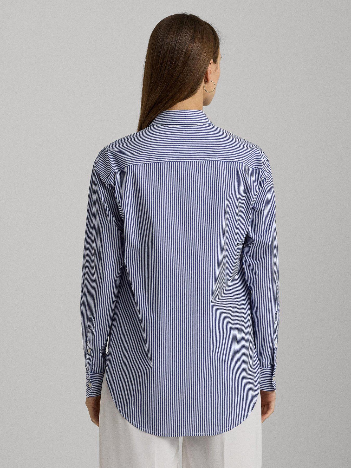  image of lauren-by-ralph-lauren-kotta-long-sleeve-button-front-shirt-blue