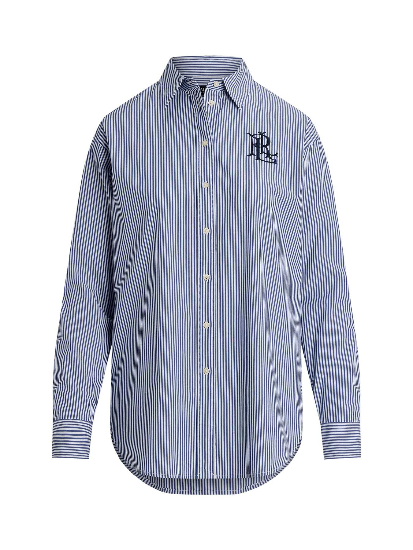  image of lauren-by-ralph-lauren-kotta-long-sleeve-button-front-shirt-blue