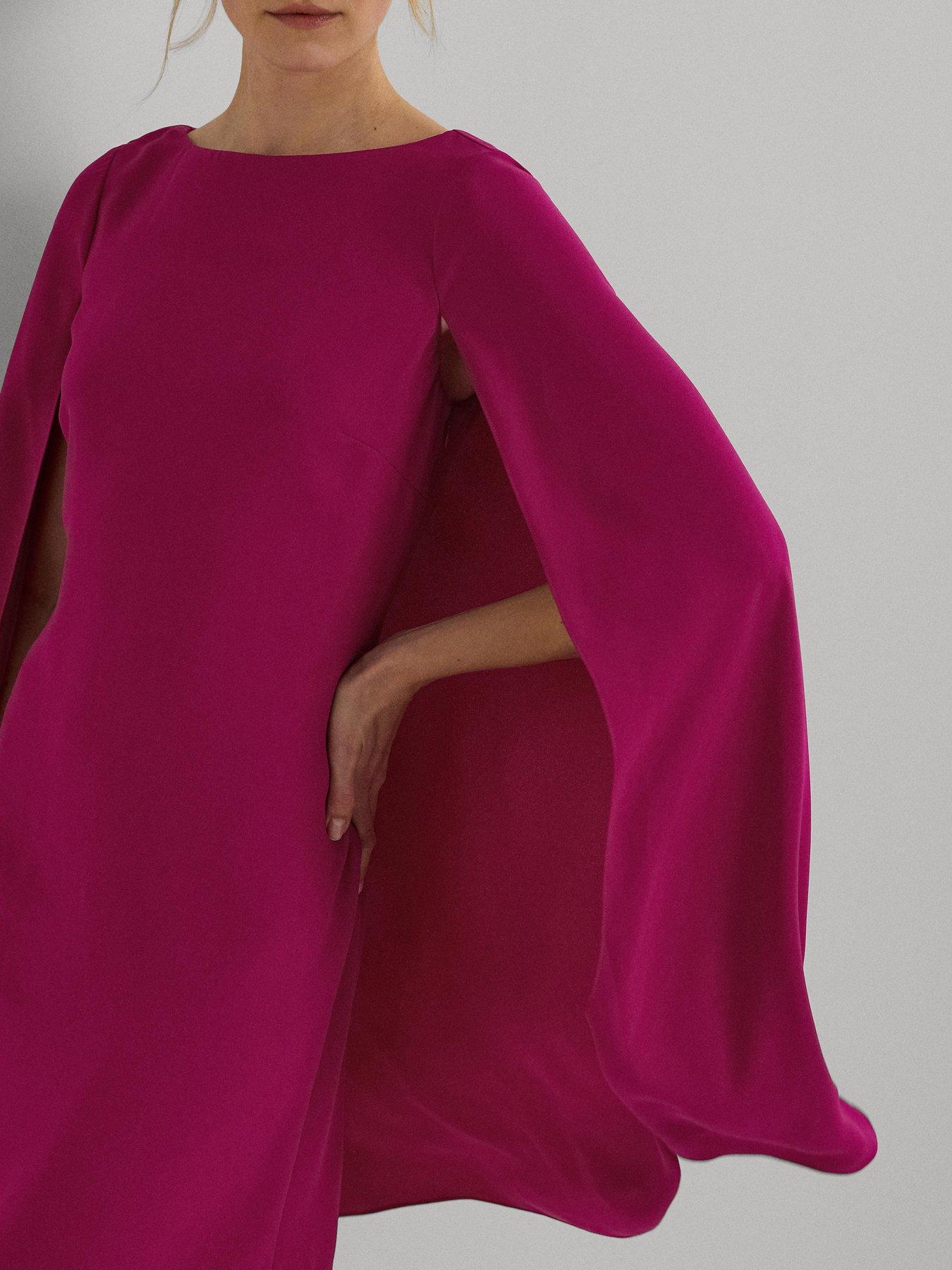 Image 4 of 4 of Lauren by Ralph Lauren Petra Long Sleeve Cocktail Dress - Pink
