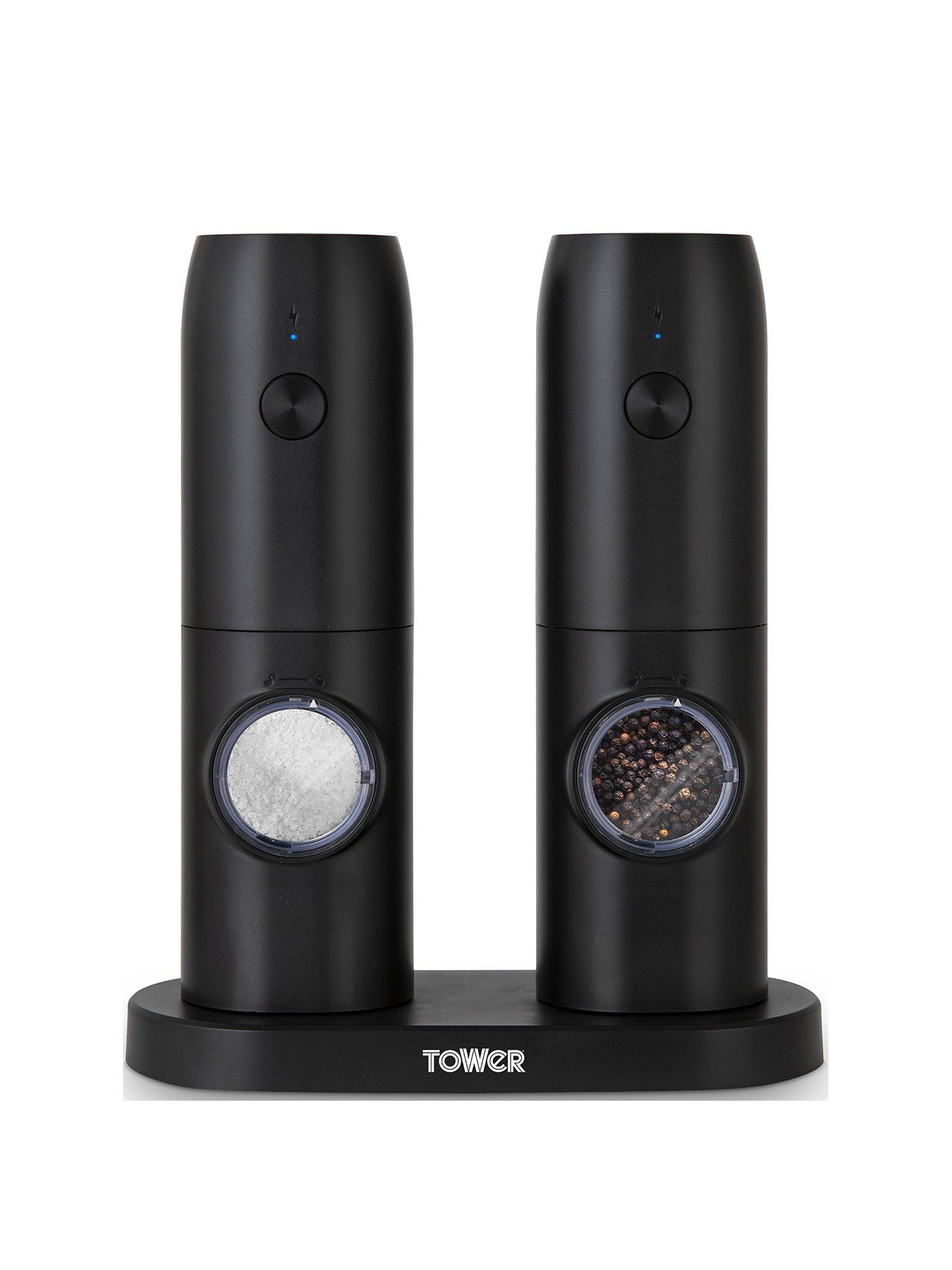 undefined Rechargeable Salt and Pepper Mills in Black