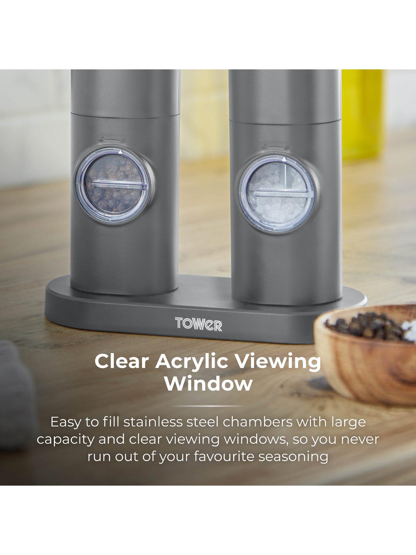 Image 3 of 6 of Tower Rechargeable Salt and Pepper Mills in Grey