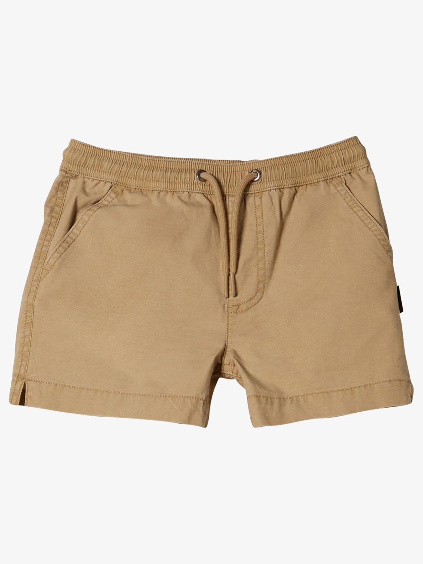 Image 1 of 2 of Quiksilver Boys Taxer Elasticated Waist Walk Shorts  - Khaki