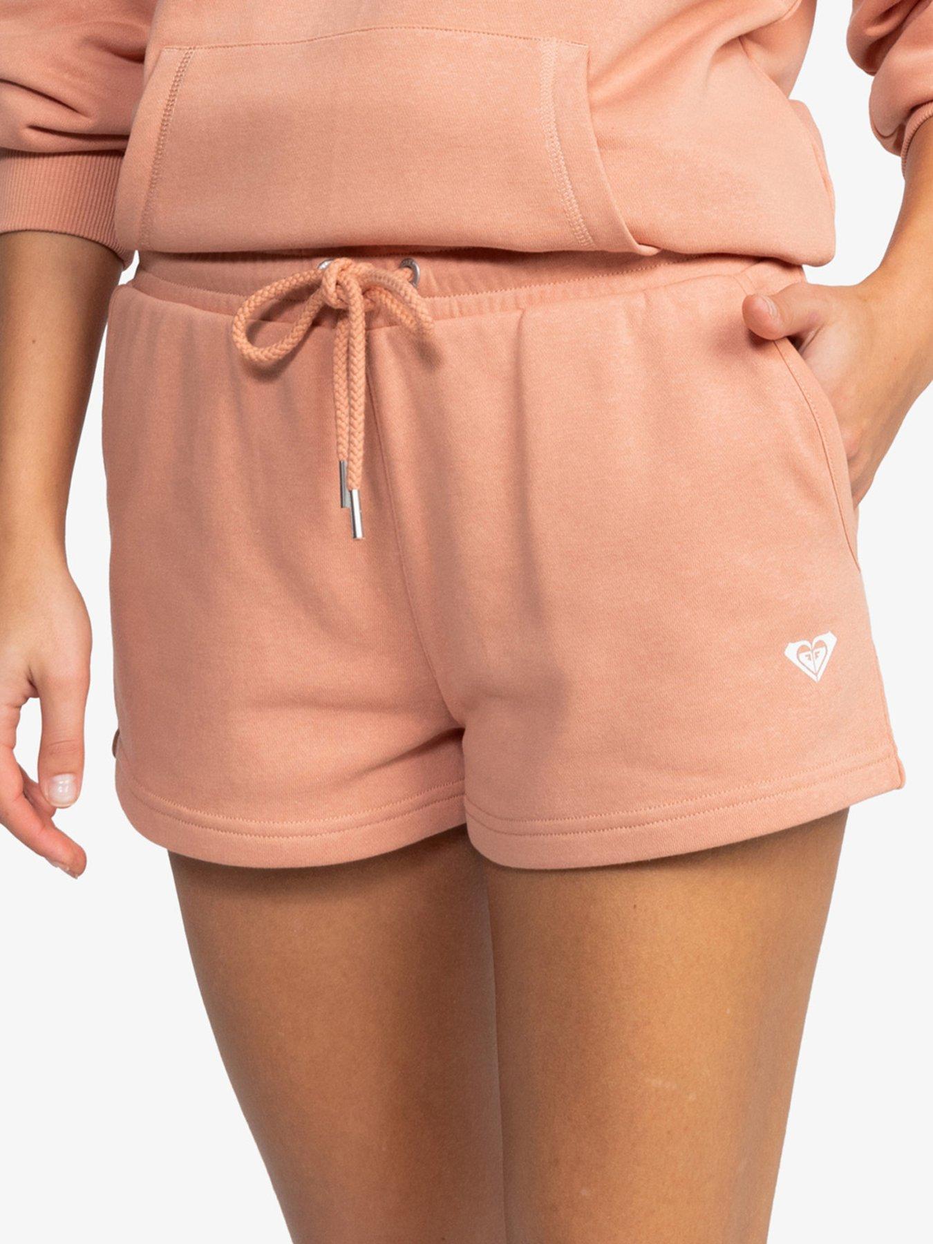 Image 2 of 5 of Roxy Womens Regular Fit Elasticated Waistband Fleece Shorts - Nude