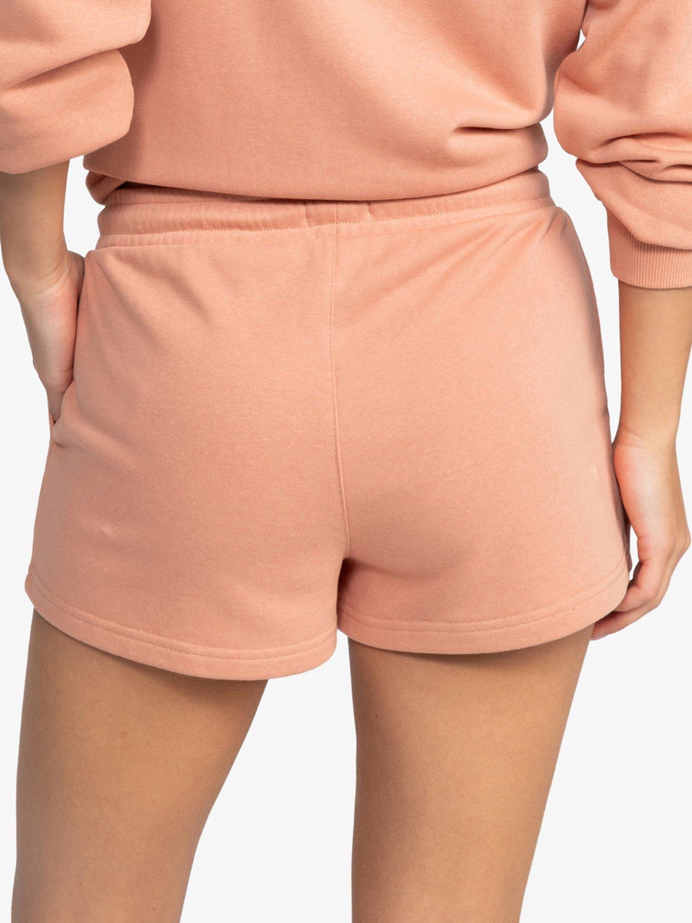 Image 4 of 5 of Roxy Womens Regular Fit Elasticated Waistband Fleece Shorts - Nude