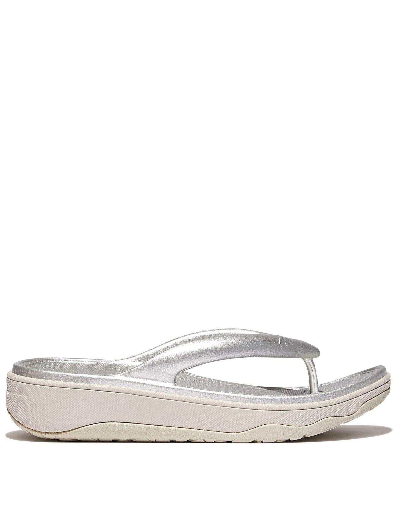 Silver platform flip flops on sale