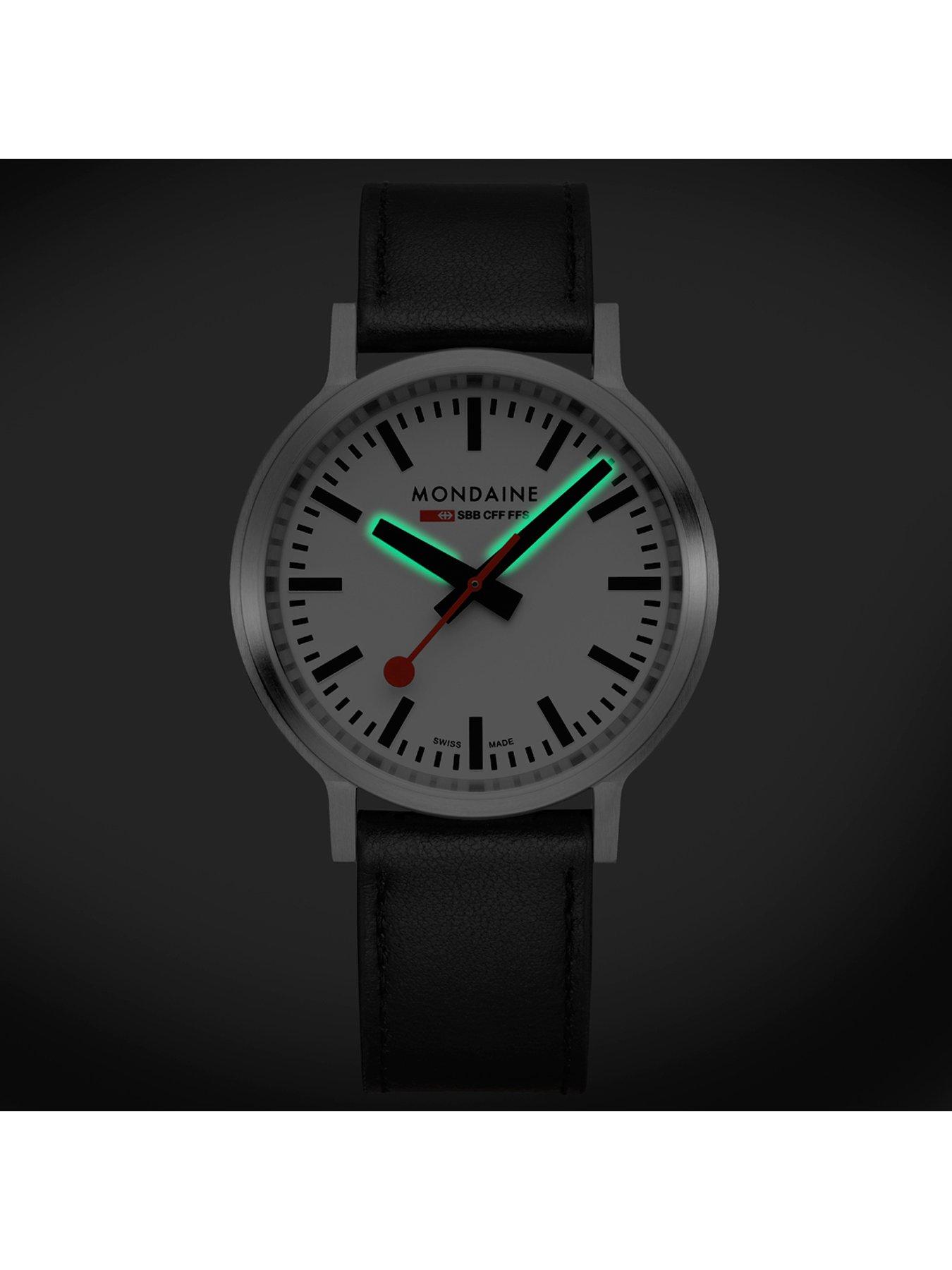  image of mondaine-stop2go-backlight-white-dial-watch-grape-leather