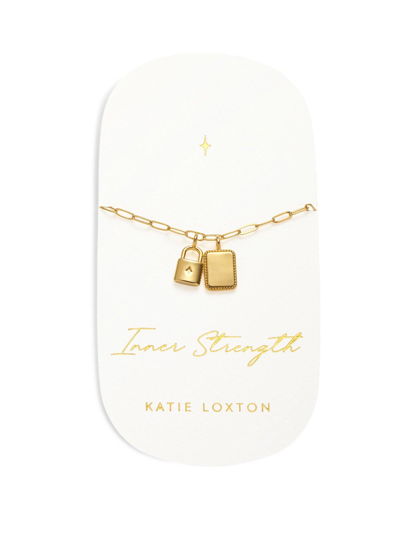  image of katie-loxton-inner-strength-waterproof-gold-charm-bracelet