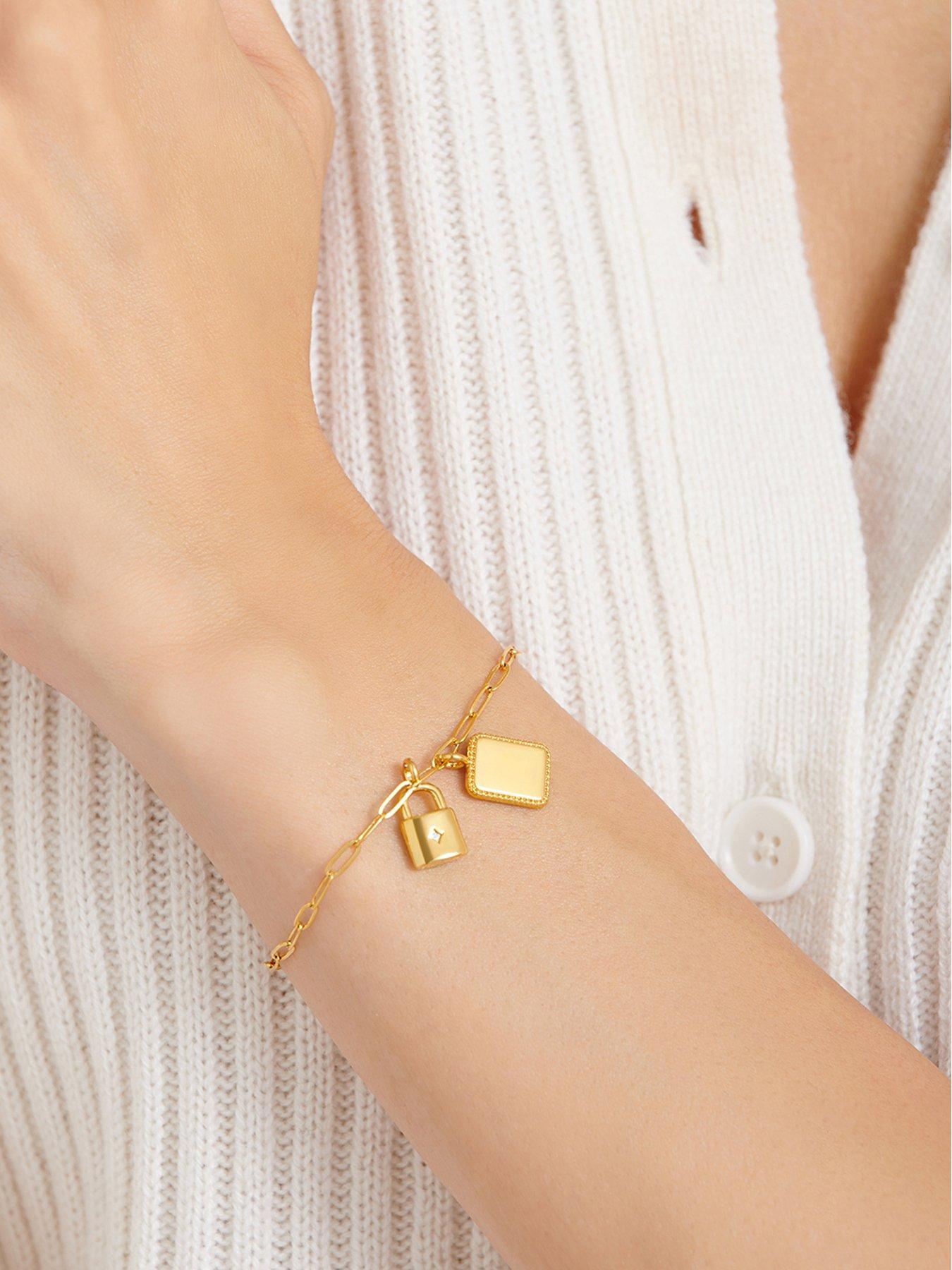  image of katie-loxton-inner-strength-waterproof-gold-charm-bracelet