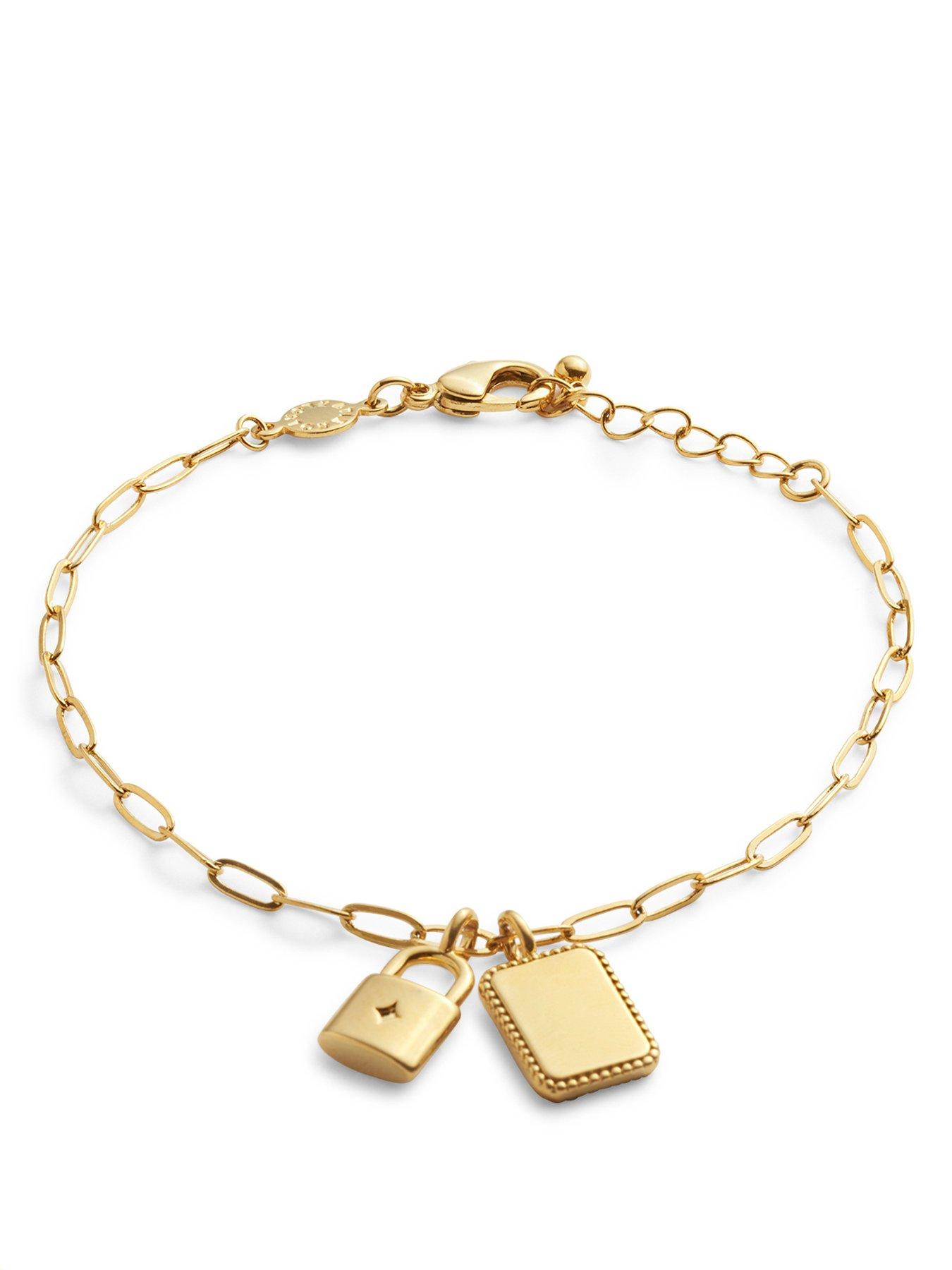  image of katie-loxton-inner-strength-waterproof-gold-charm-bracelet
