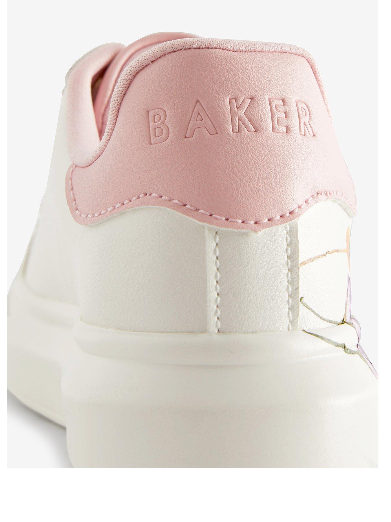 Older Girls Floral Chunky Trainer White