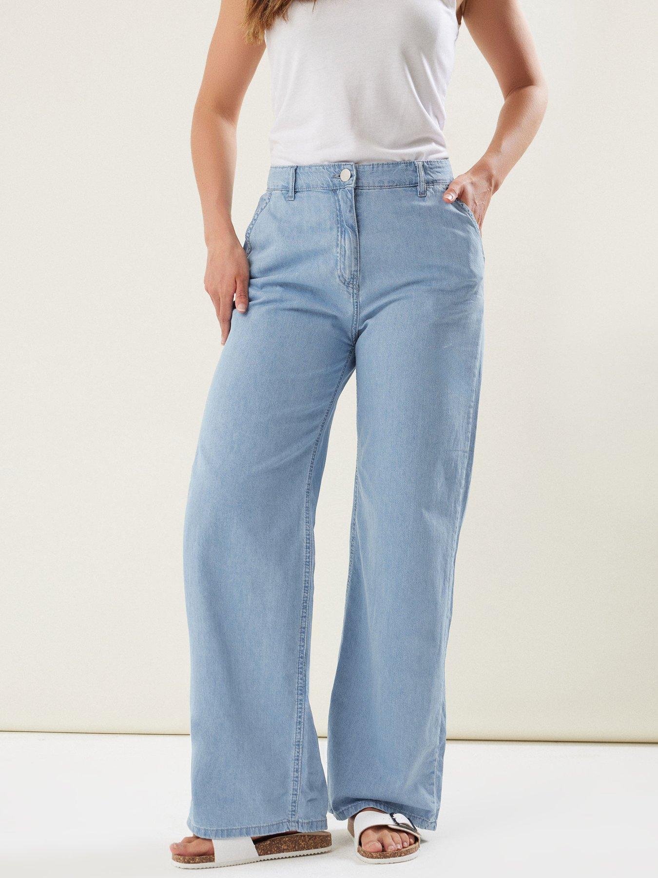 Long Tall Sally Tall Light Blue Wash Carpenter Wide Leg