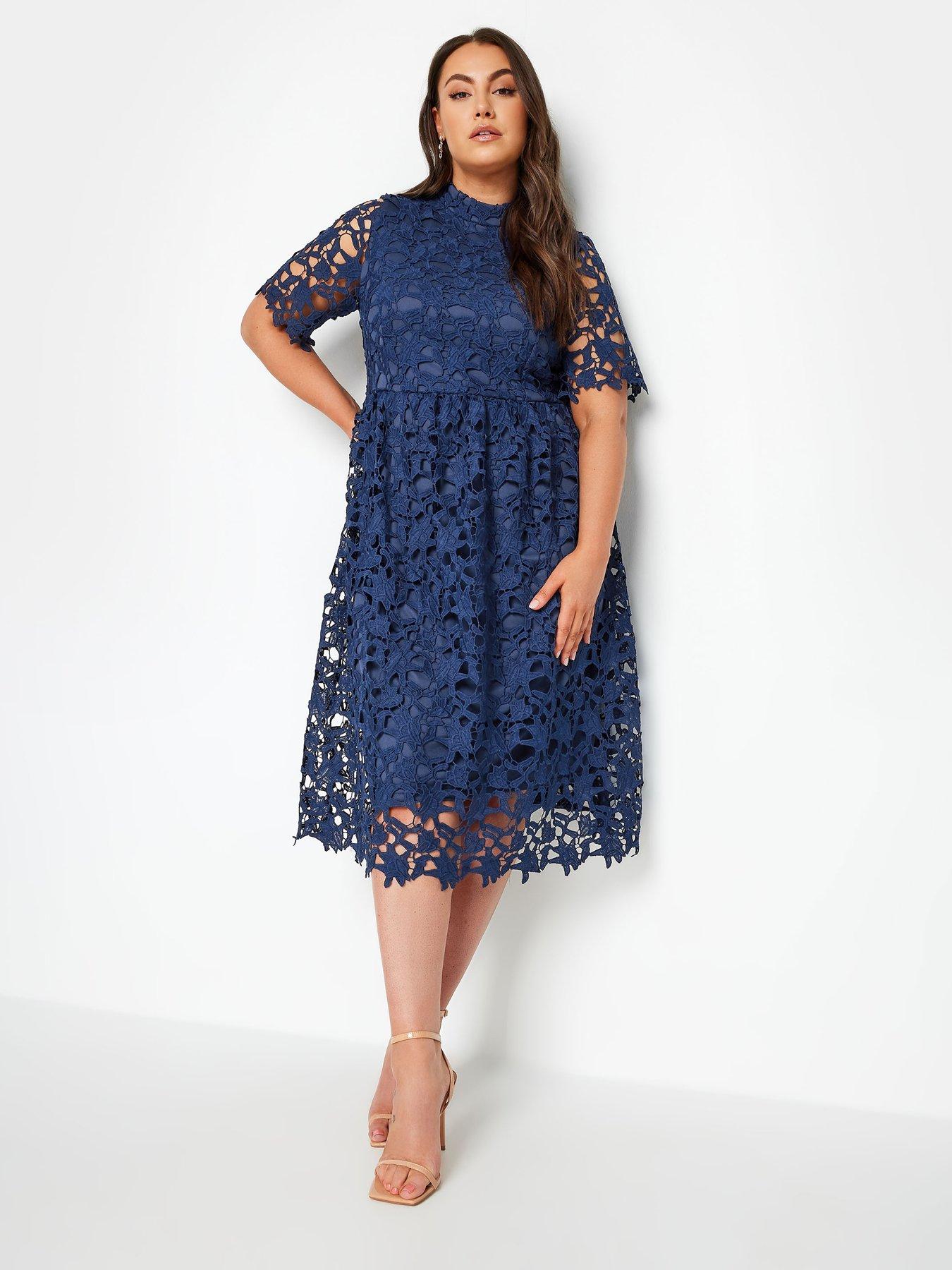 undefined Curve Crochet Lace Midi Dress