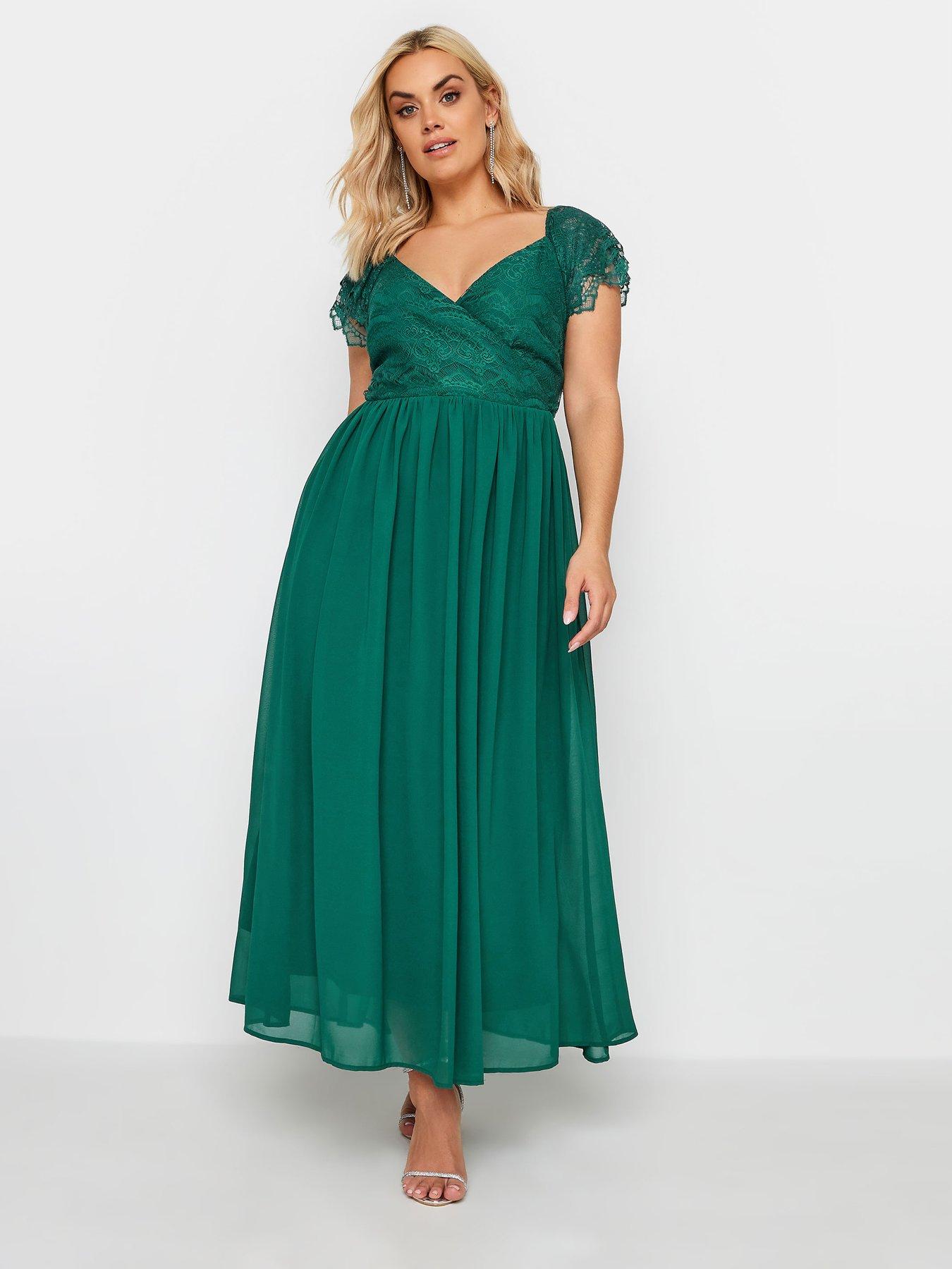 undefined Curve Lace Wrap Maxi Dress