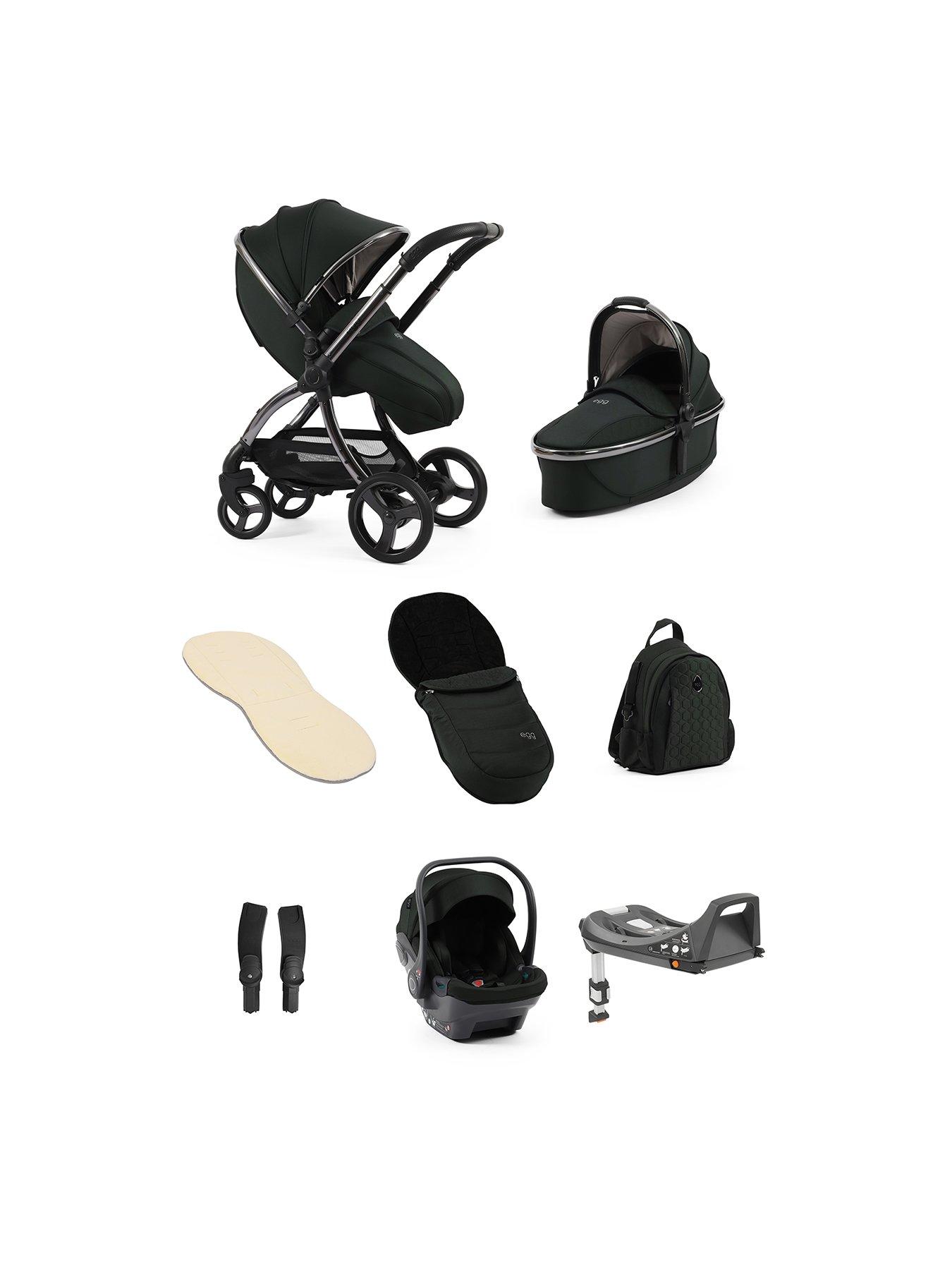 undefined egg3 Luxury Bundle with Egg Shell Car Seat - Black Olive