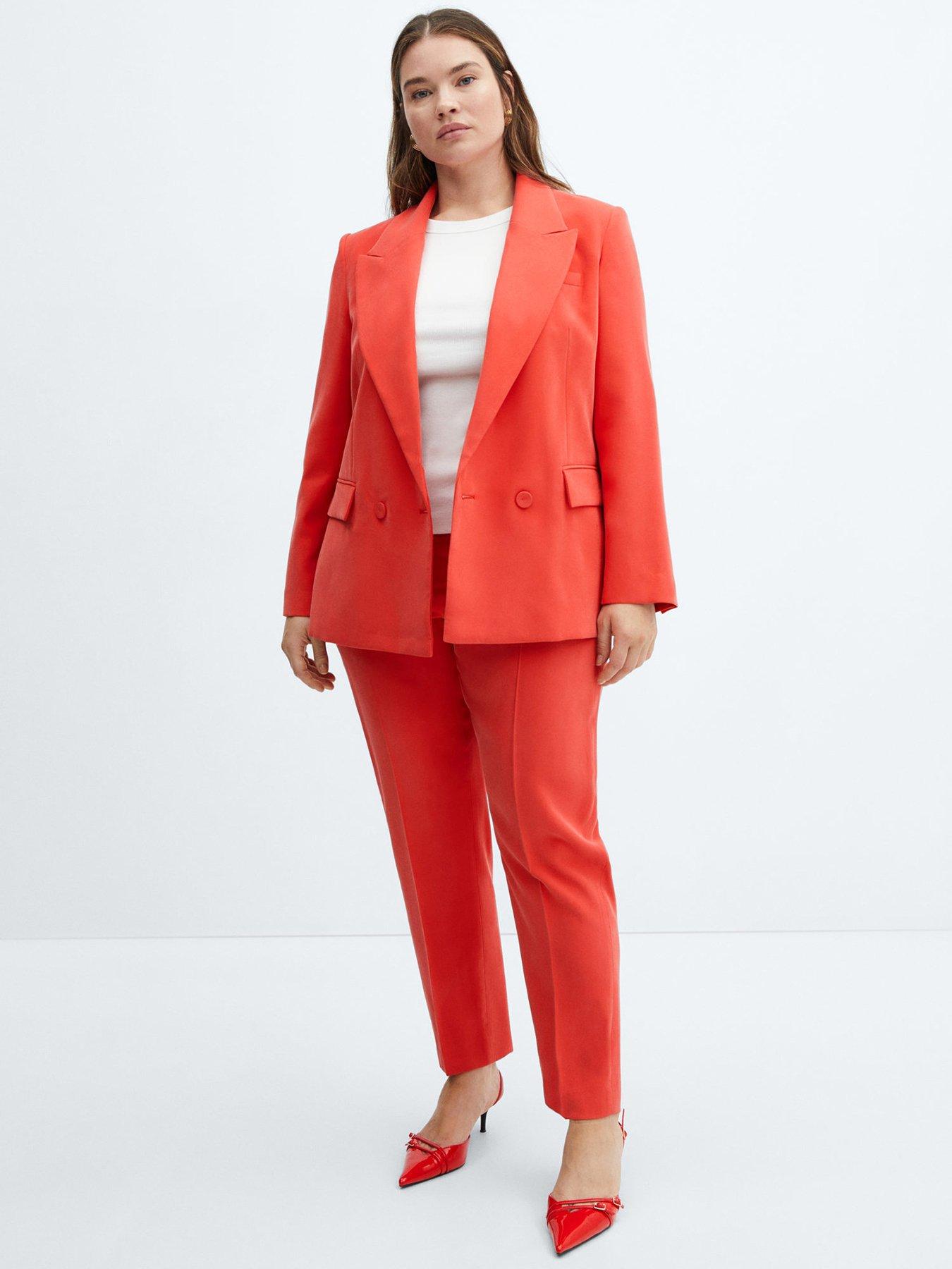 undefined Red Double Button Blazer