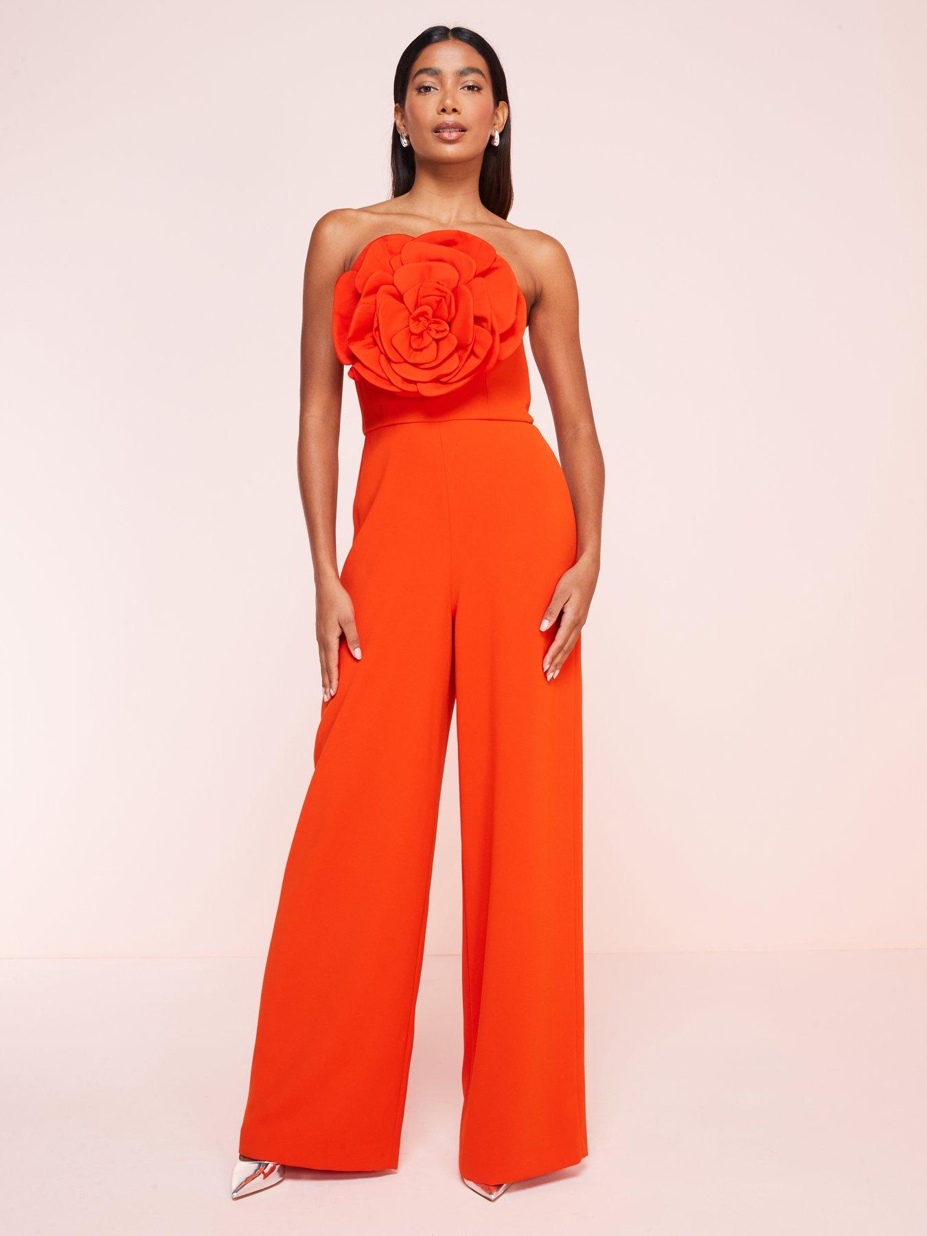 Mango Flower Detail Jumpsuit Red Littlewoods