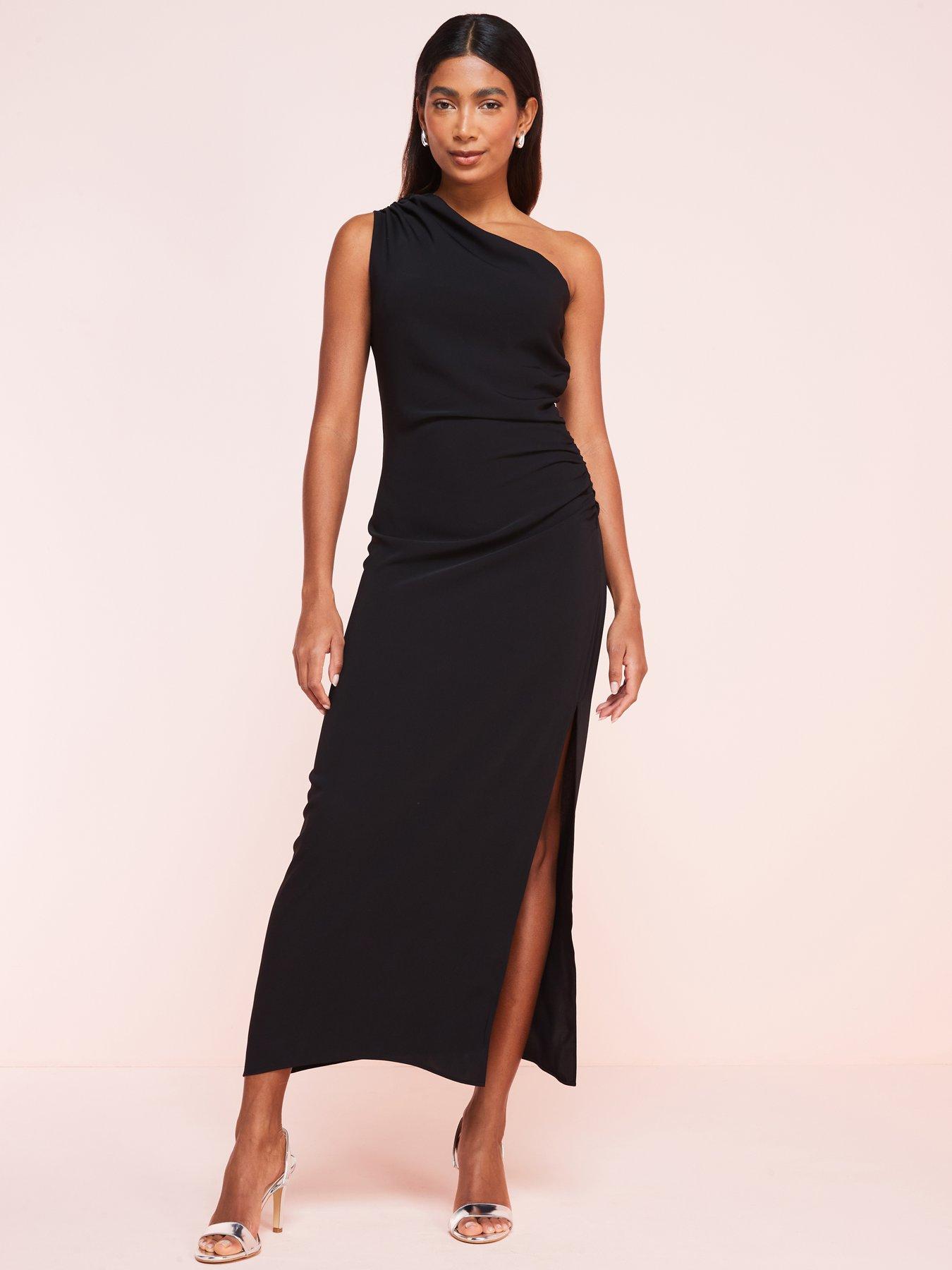 Mango One Shoulder Dress Black Littlewoods