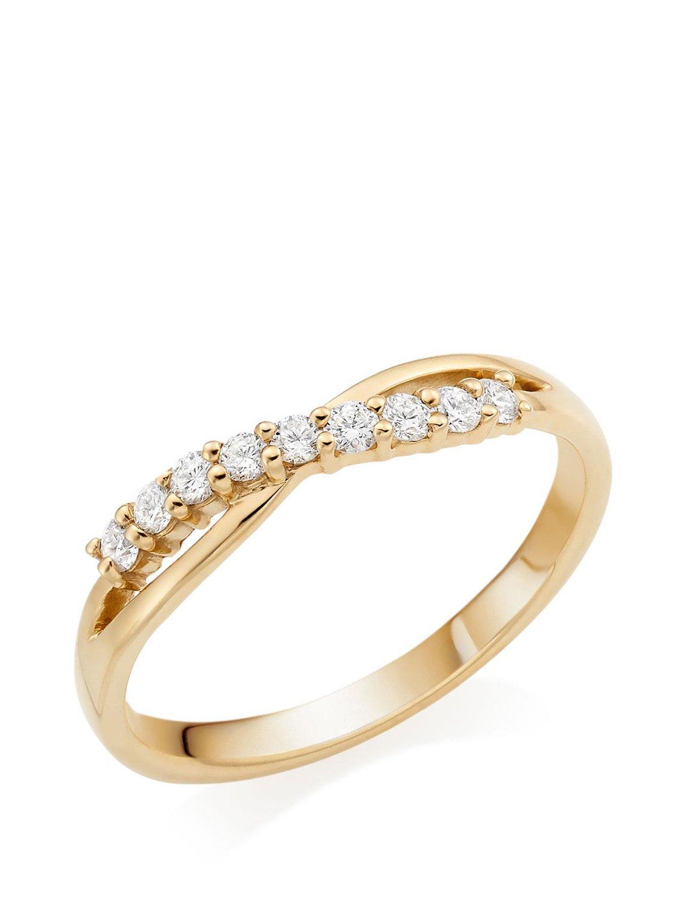 Image 1 of 3 of Beaverbrooks 18ct Yellow Gold Diamond Wedding Ring
