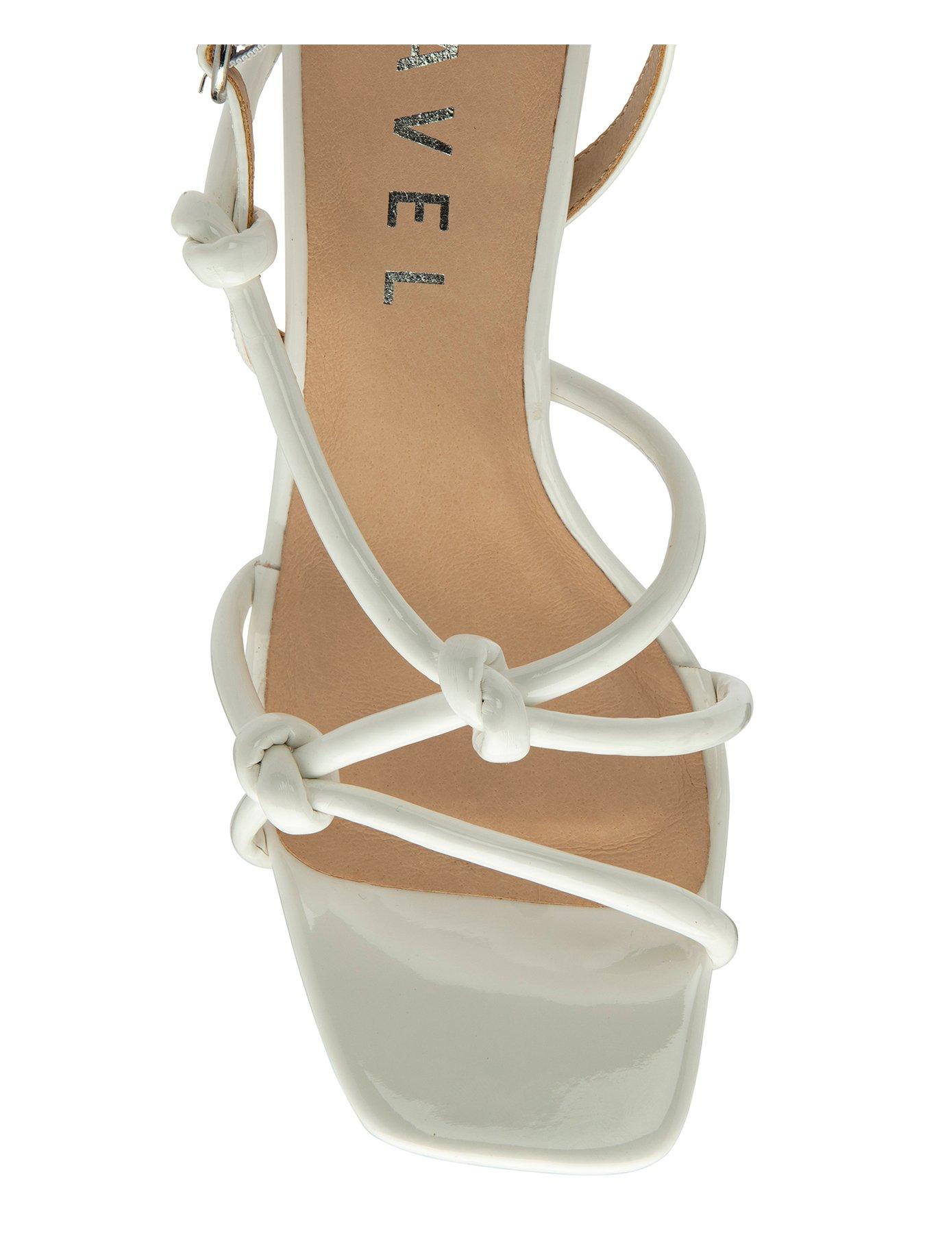  image of ravel-patna-knotted-strappy-heeled-sandals-white