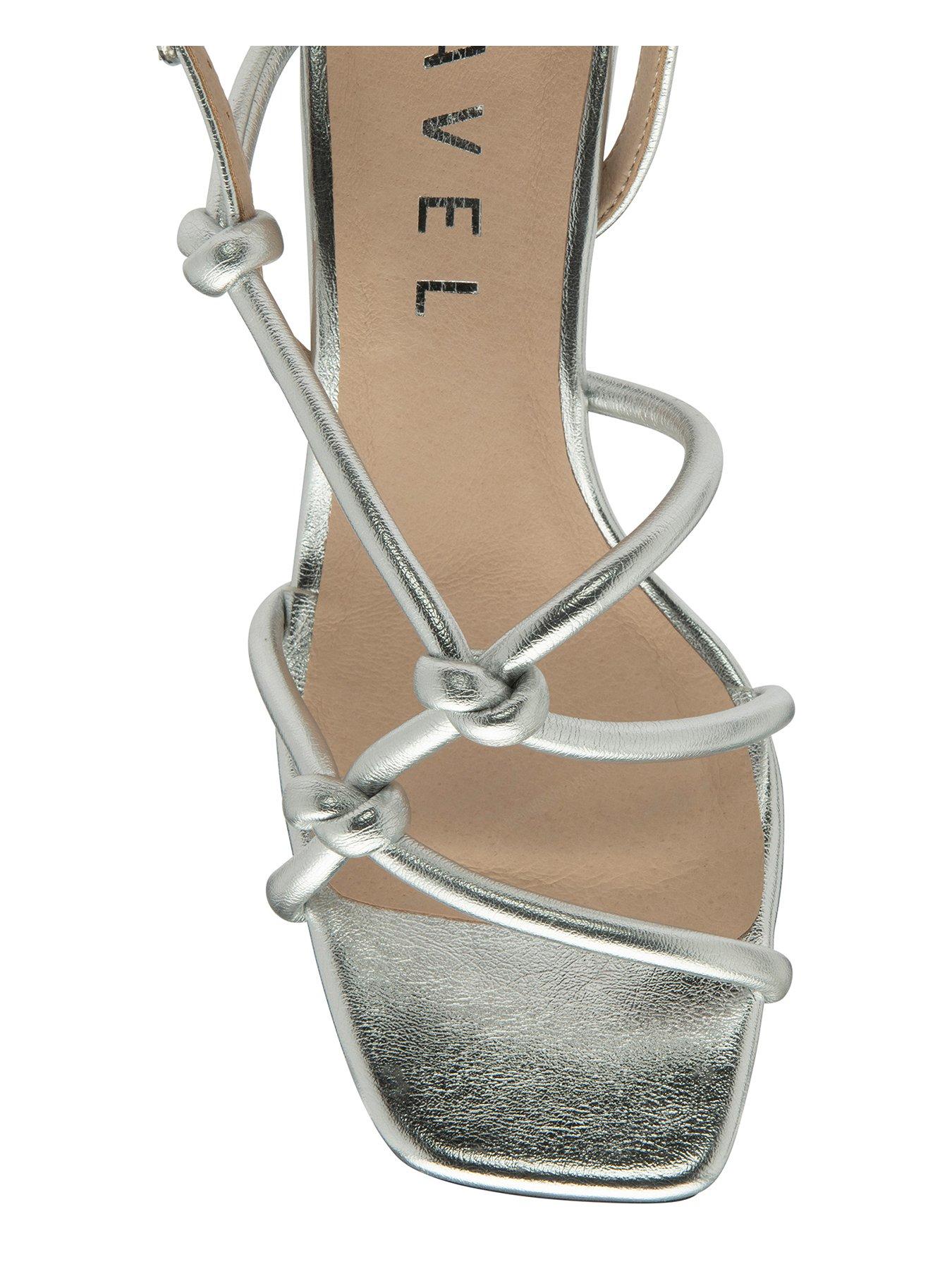  image of ravel-patna-knotted-strappy-heeled-sandals-silver