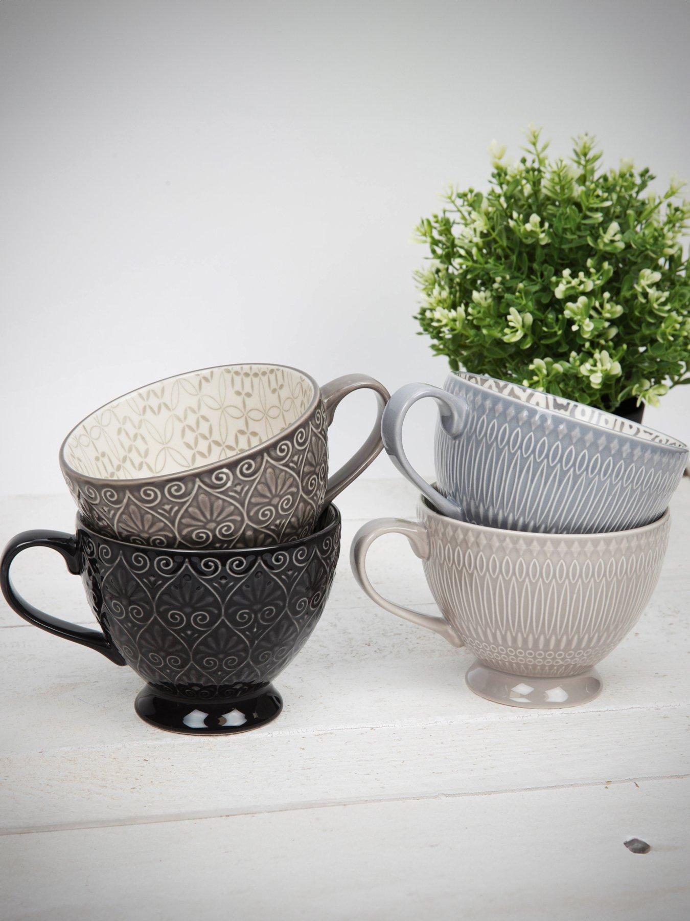 Hestia Retreat Tile Pattern Teacups – Set of 4