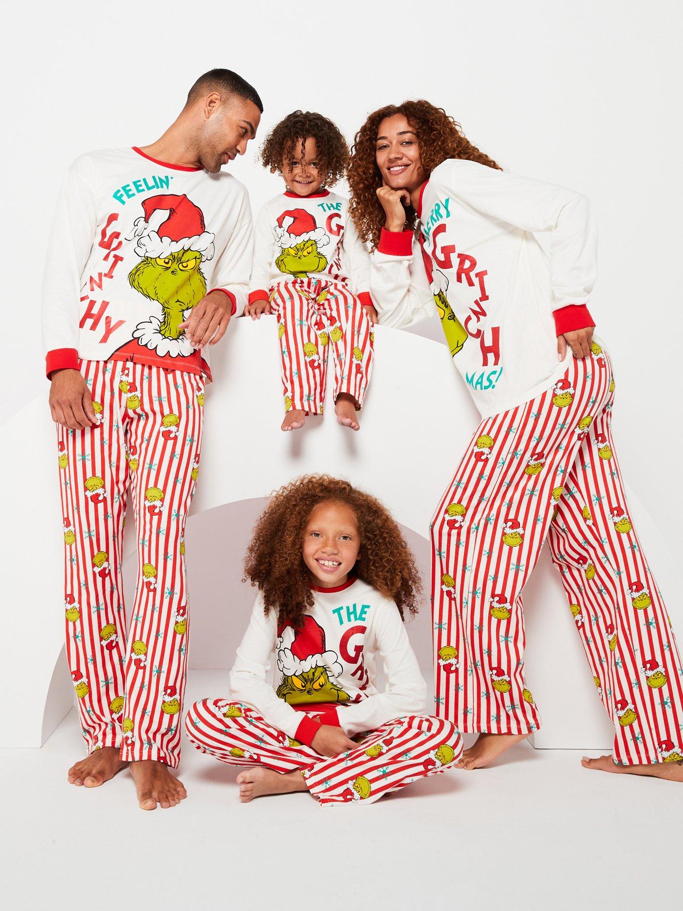 Women s The Grinch Family Christmas Pyjama Off White