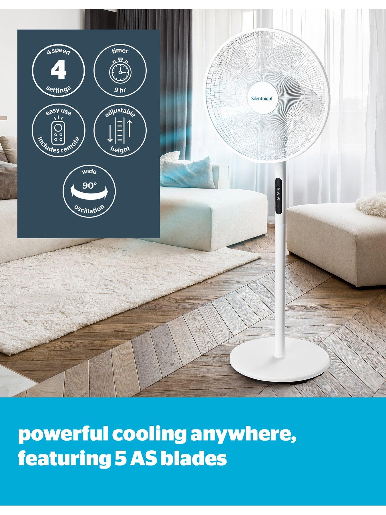 Image 2 of 8 of Silentnight Home Electrics Airmax 1800 Oscillating Pedestal&nbsp;Fan - White LED Display
