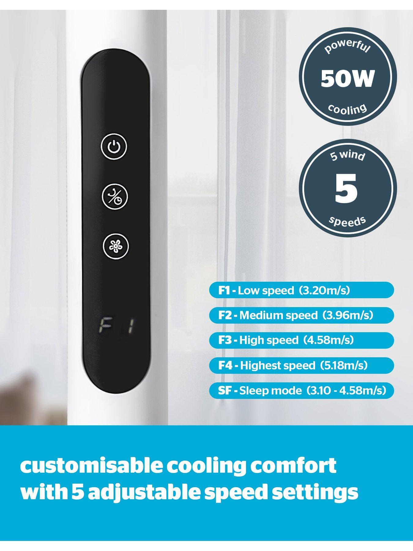  image of silentnight-home-electrics-airmax-1800-oscillating-stand-fan-white-led-display