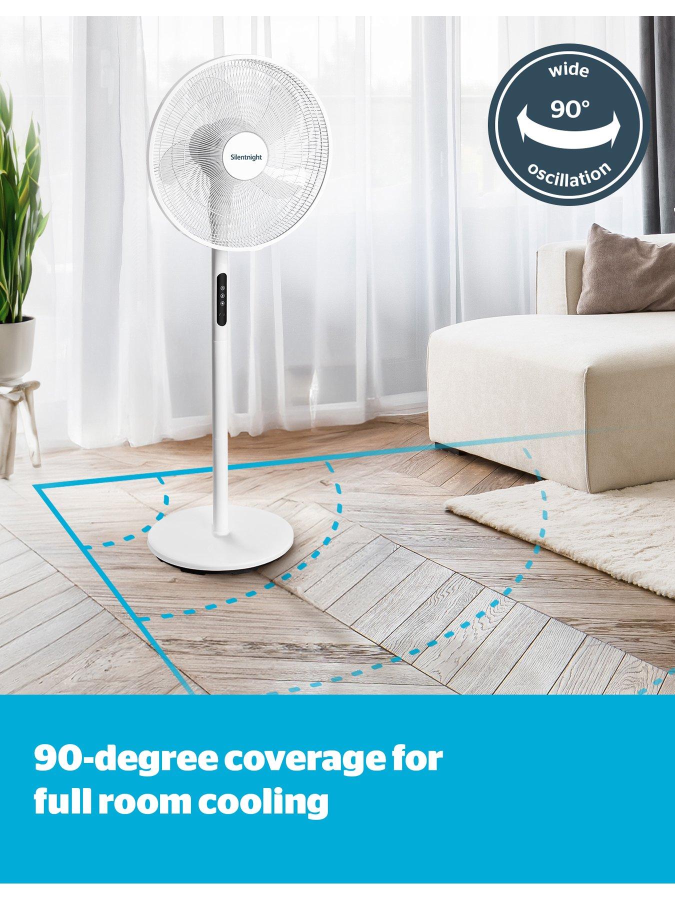  image of silentnight-home-electrics-airmax-1800-oscillating-stand-fan-white-led-display