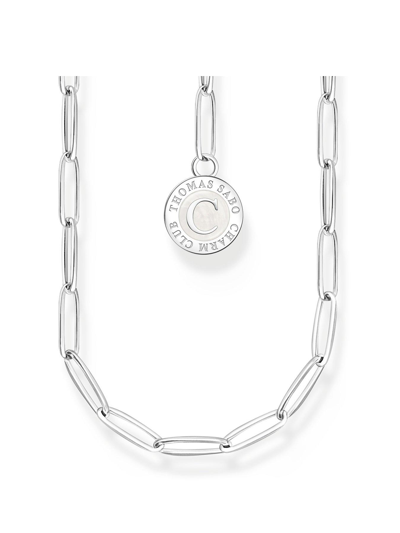 undefined Charm Holder Necklace: Polished 925 silver, customizable with multiple charm pendants on long anchor chain links