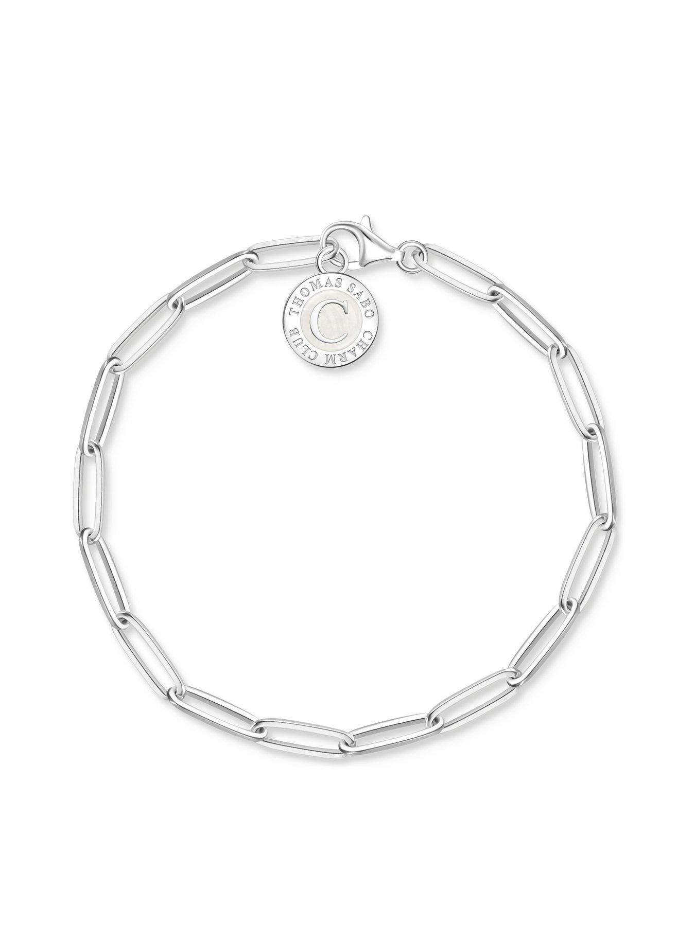 Image 3 of 4 of Thomas Sabo Charm Bracelet: Polished 925 silver, customizable on long anchor chain links, hand-painted Charmista coin, individually adjustable